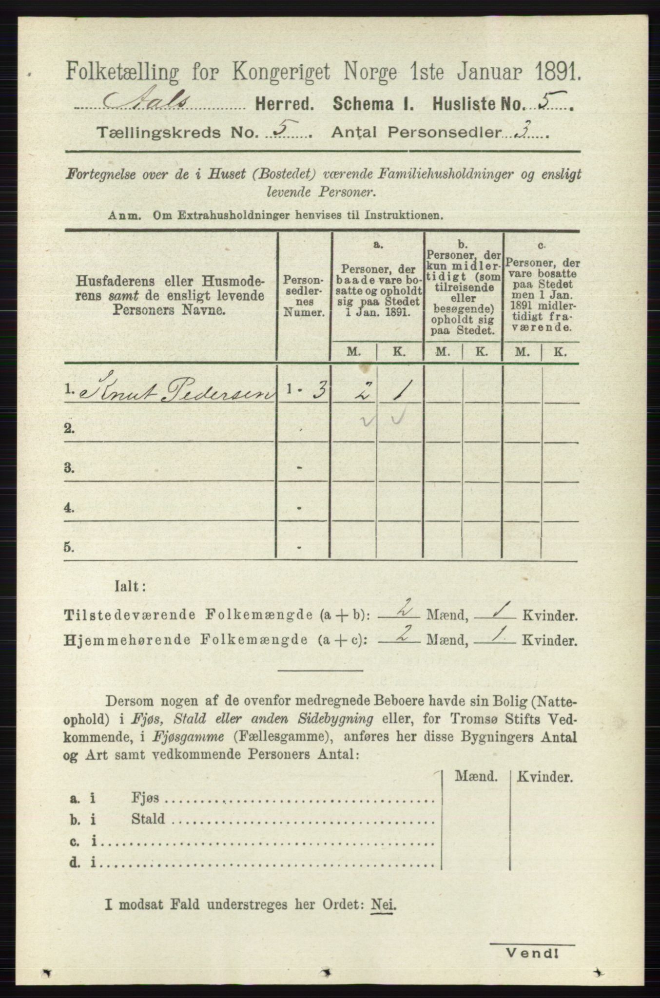 RA, 1891 census for 0619 Ål, 1891, p. 1340