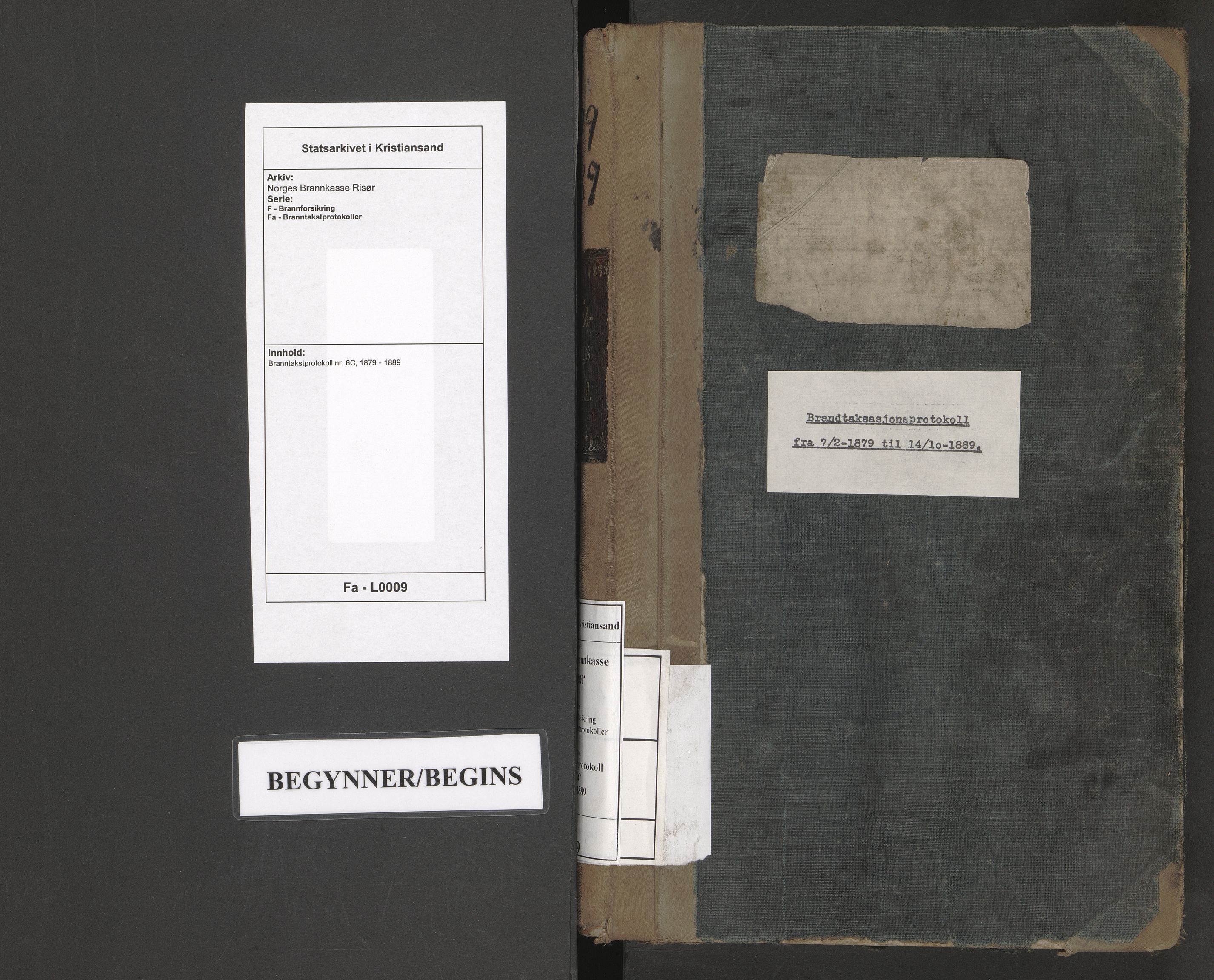 Norges Brannkasse Risør, AV/SAK-2241-0043/F/Fa/L0009: Branntakstprotokoll nr. 6C, 1879-1889