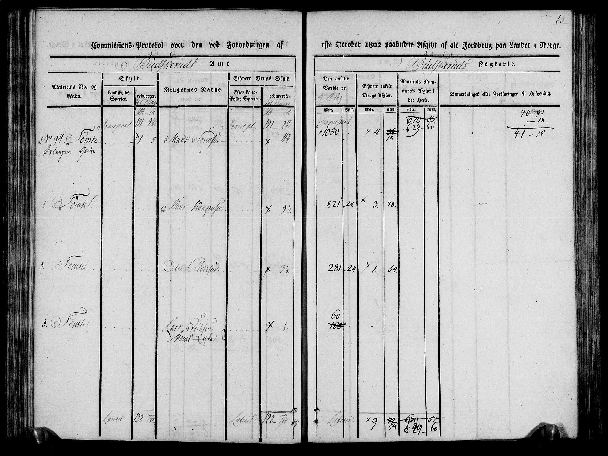 Rentekammeret inntil 1814, Realistisk ordnet avdeling, AV/RA-EA-4070/N/Ne/Nea/L0061: Buskerud fogderi. Kommisjonsprotokoll for Eiker prestegjeld, 1803, p. 64