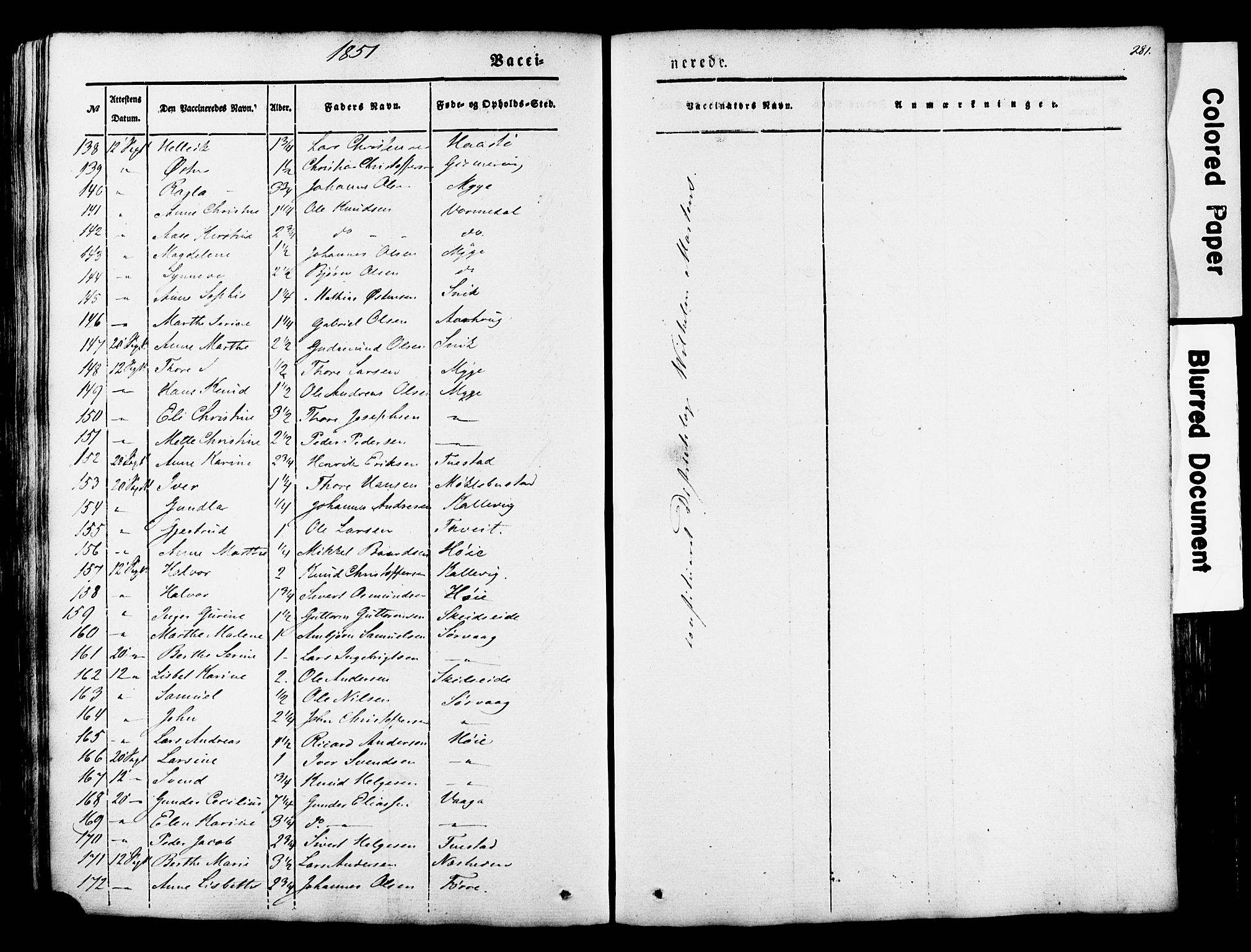 Avaldsnes sokneprestkontor, SAST/A -101851/H/Ha/Haa/L0007: Parish register (official) no. A 7, 1841-1853, p. 281