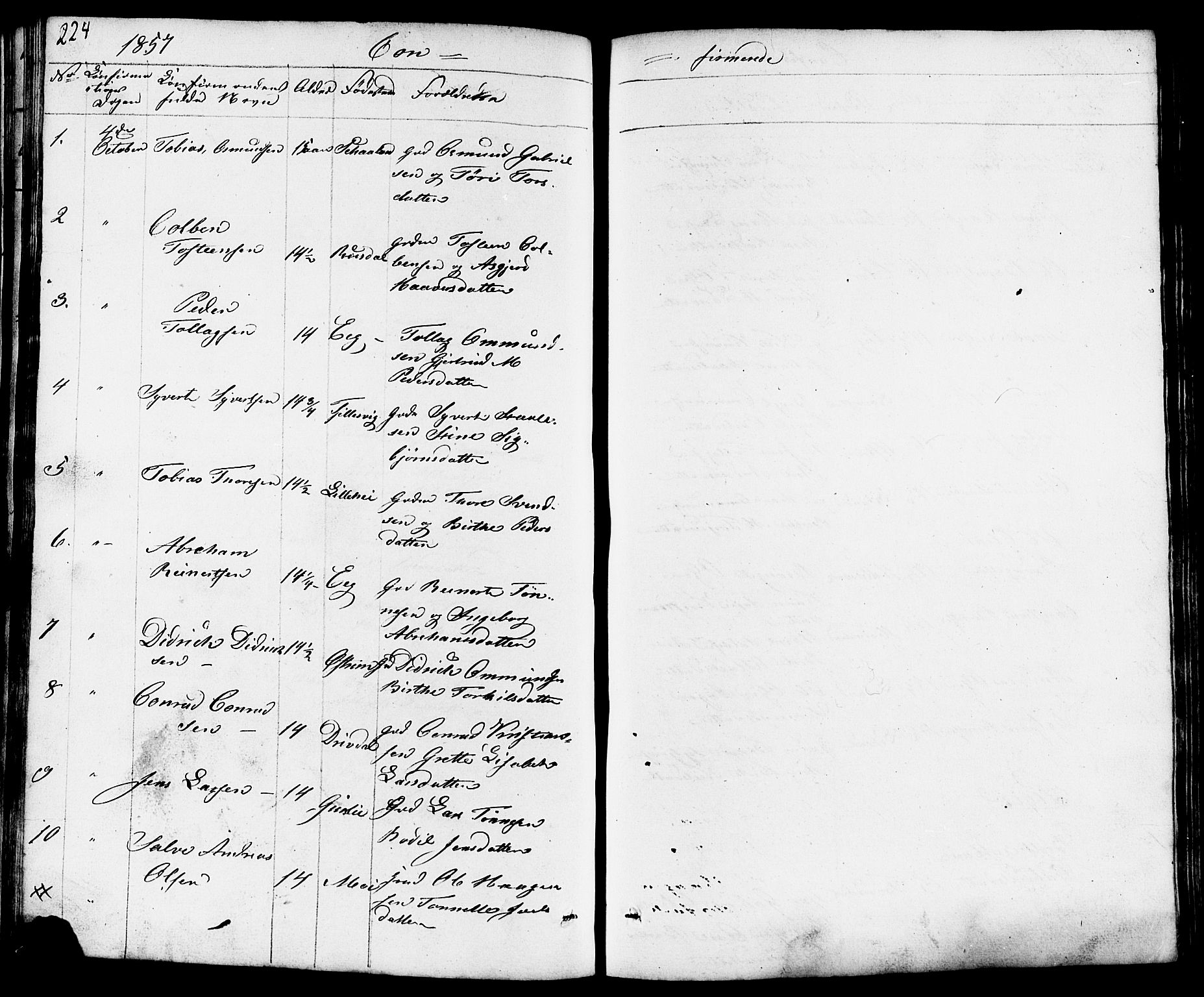 Lund sokneprestkontor, AV/SAST-A-101809/S07/L0003: Parish register (copy) no. B 3, 1848-1885, p. 224