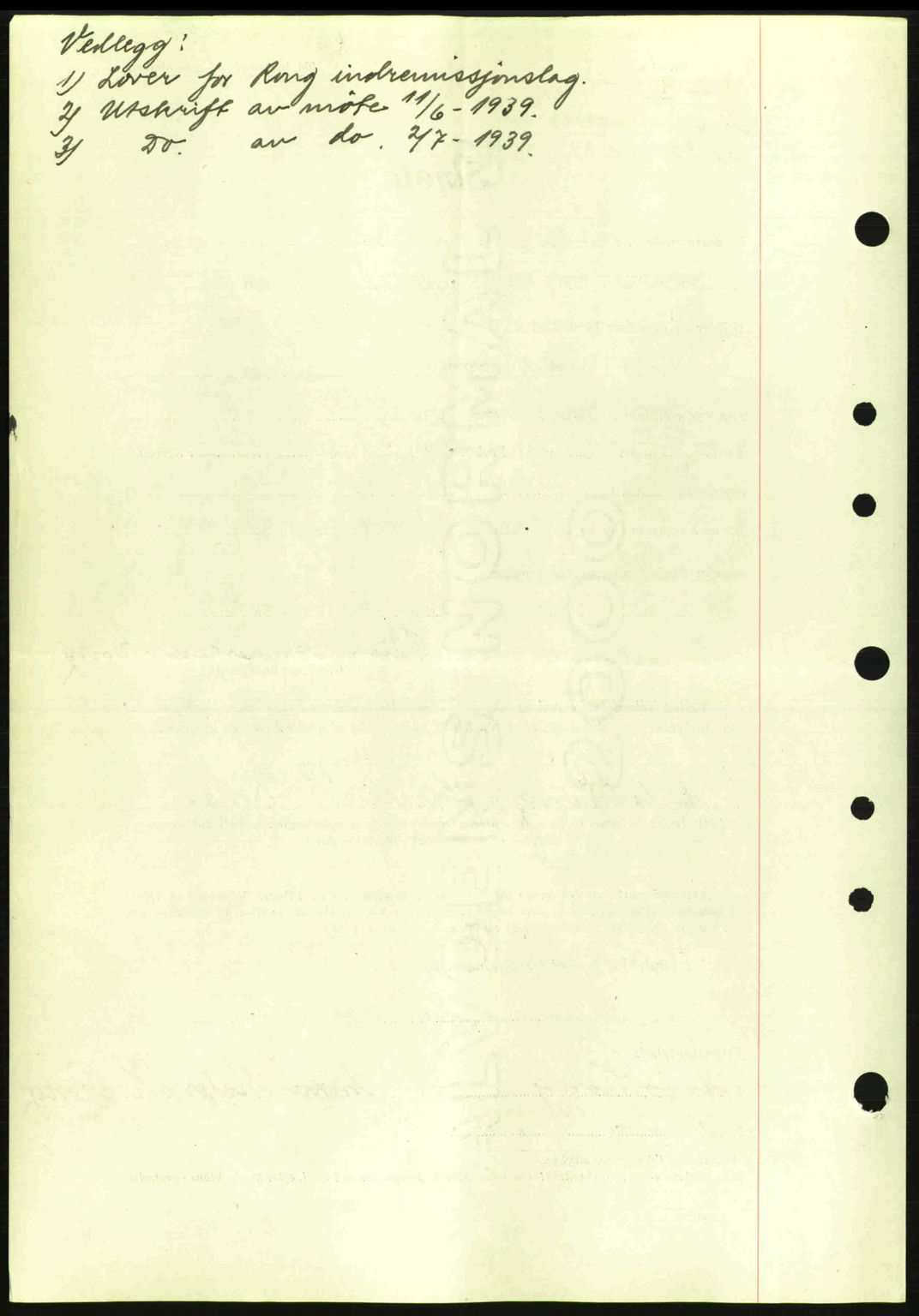 Nordhordland sorenskrivar, SAB/A-2901/1/G/Gb/Gbf/L0010: Mortgage book no. A10, 1939-1940, Diary no: : 2726/1939