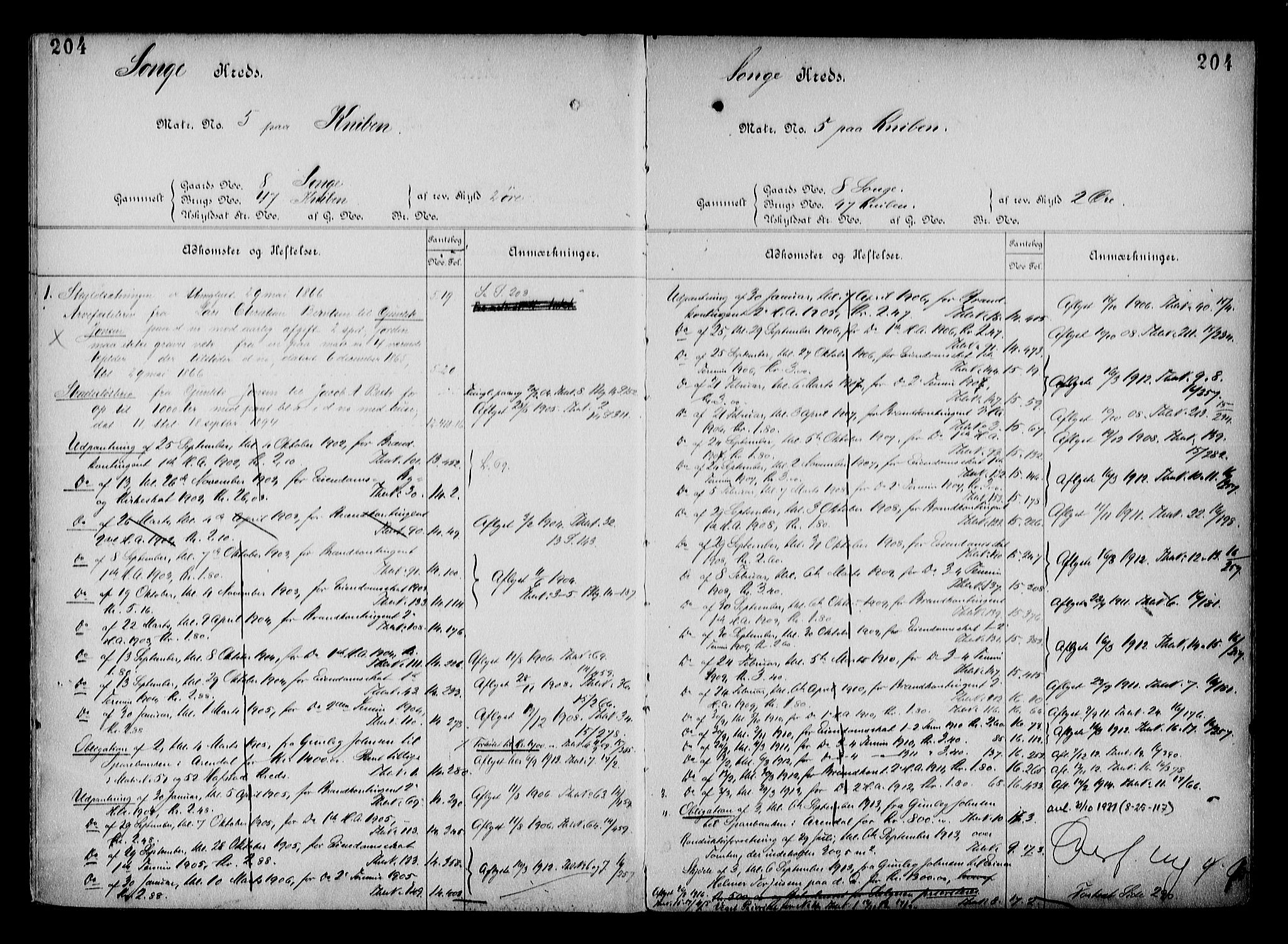 Arendal byfogd, AV/SAK-1222-0001/G/Ga/L0015: Mortgage register no. 13, 1860-1960, p. 204