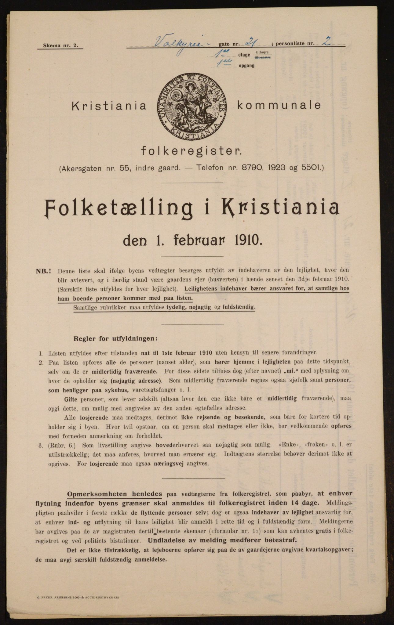 OBA, Municipal Census 1910 for Kristiania, 1910, p. 115489