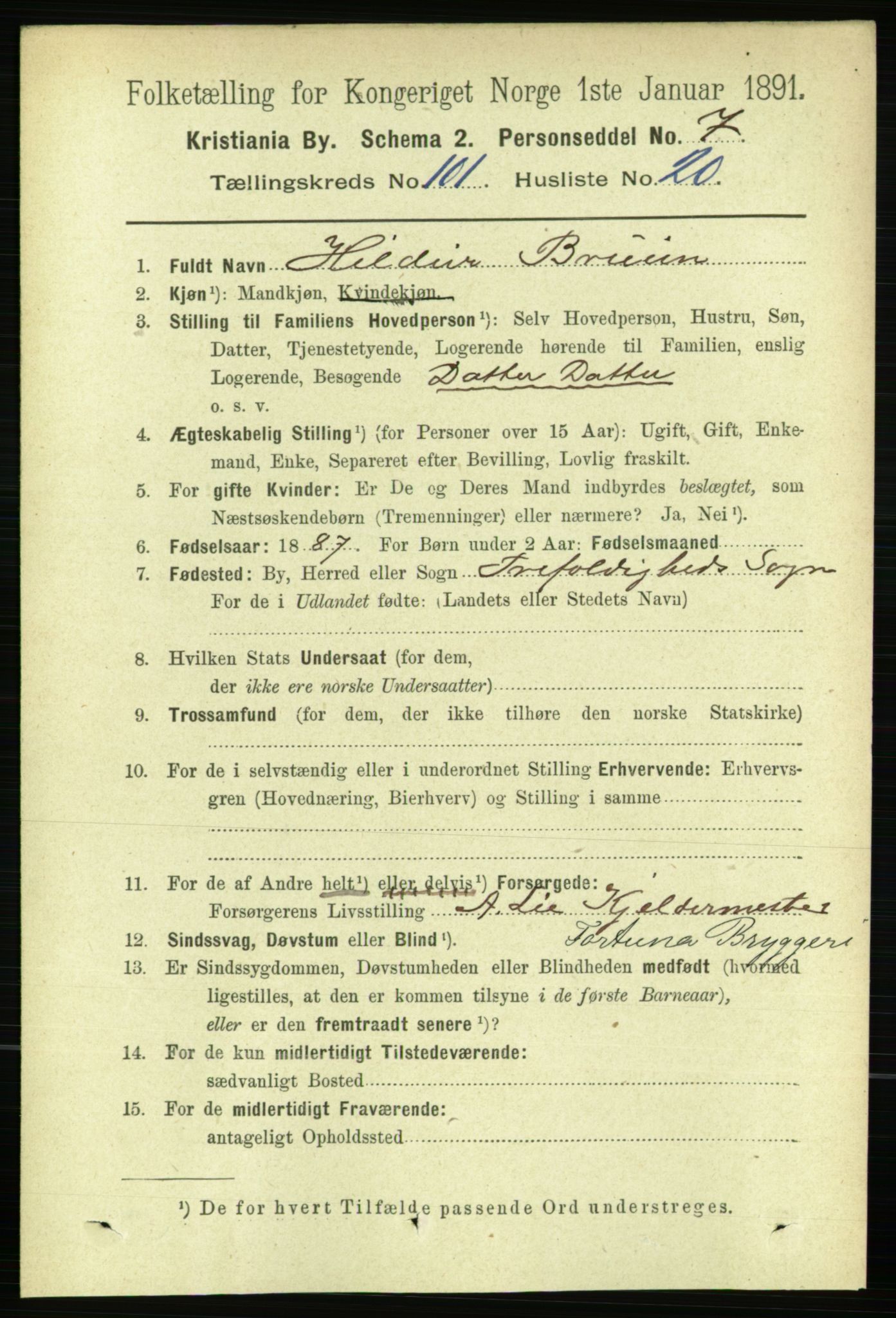 RA, 1891 census for 0301 Kristiania, 1891, p. 50494