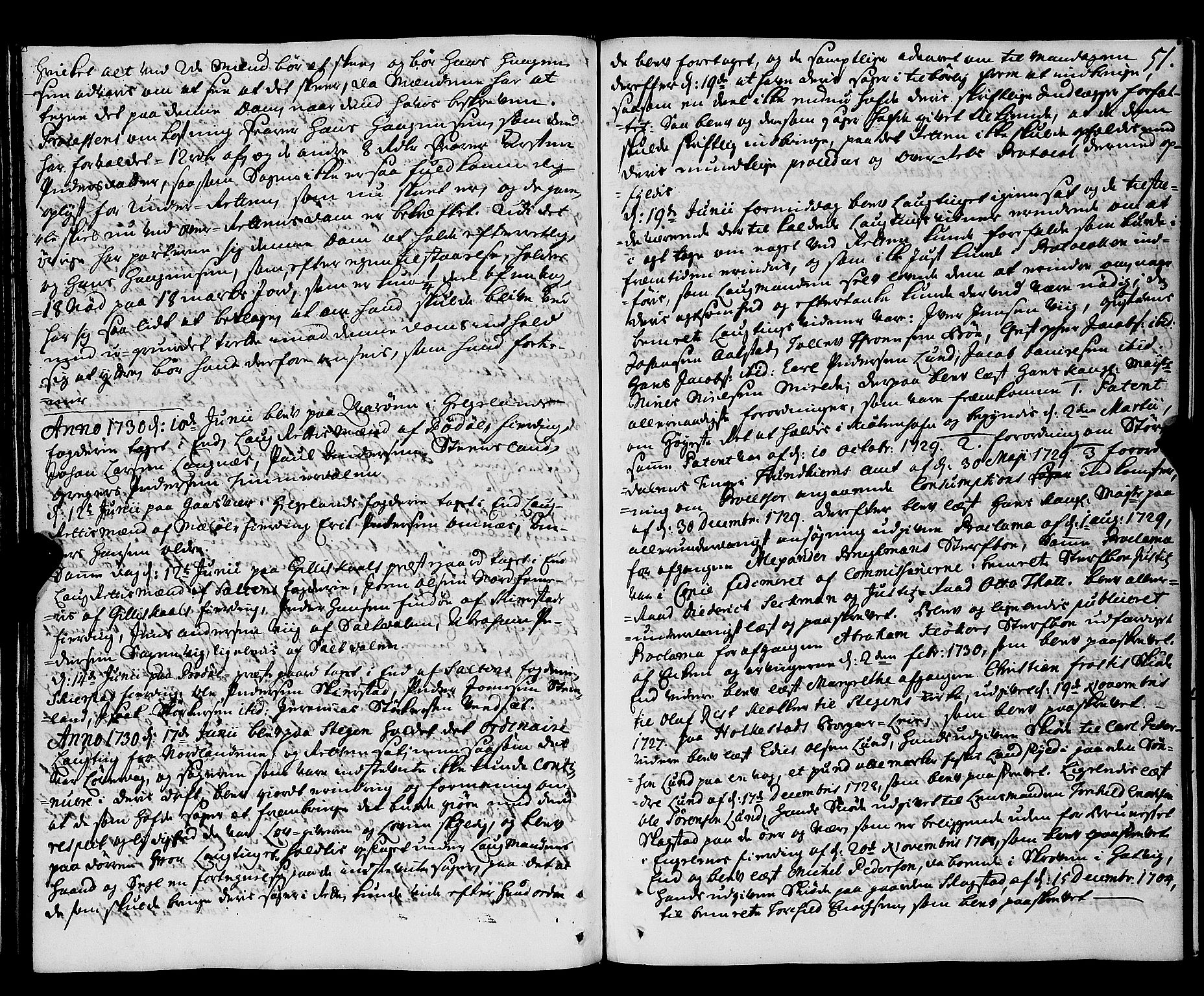 Nordland og Finnmarks lagstol, AV/SAT-A-5608/X/L0006: Justisprotokoll, 1730-1740, p. 50b-51a