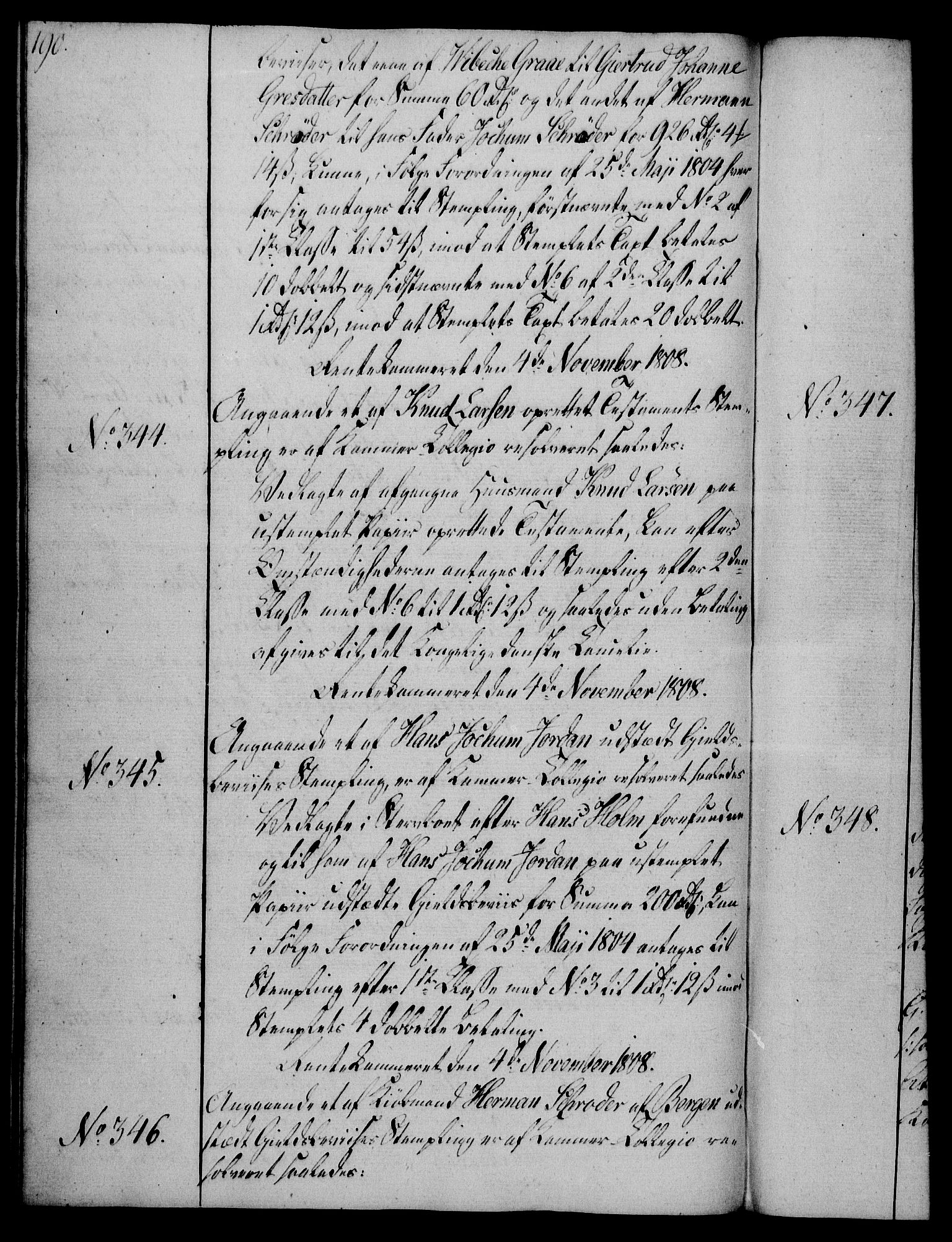 Rentekammeret, Kammerkanselliet, AV/RA-EA-3111/G/Gg/Gga/L0019: Norsk ekspedisjonsprotokoll med register (merket RK 53.19), 1807-1810, p. 190