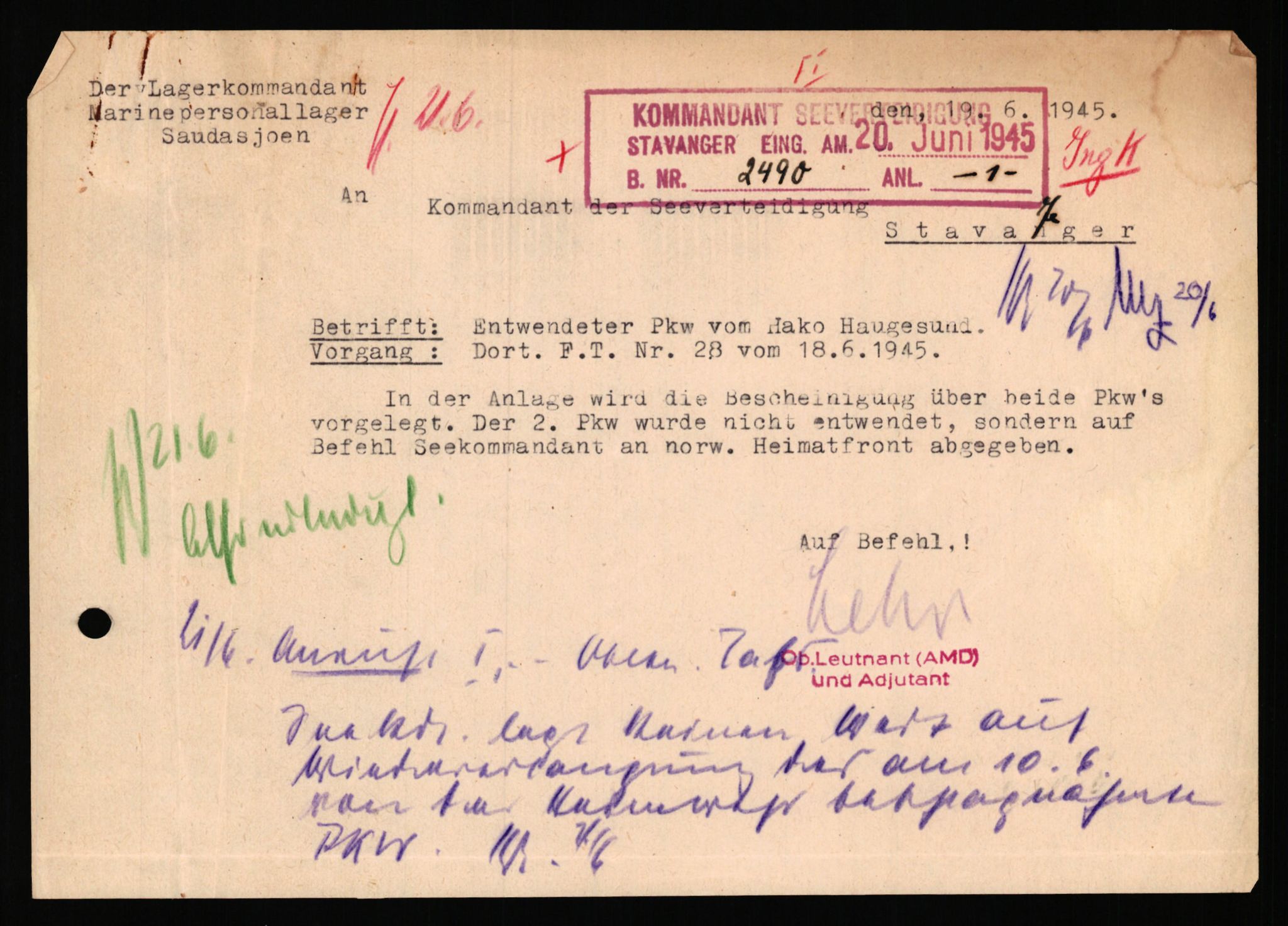 Deutscher Oberbefehlshaber Norwegen (DOBN), AV/RA-RAFA-2197/D/Dl/L0119: DB Zone Stavanger Abt. Ic, 1945, p. 51