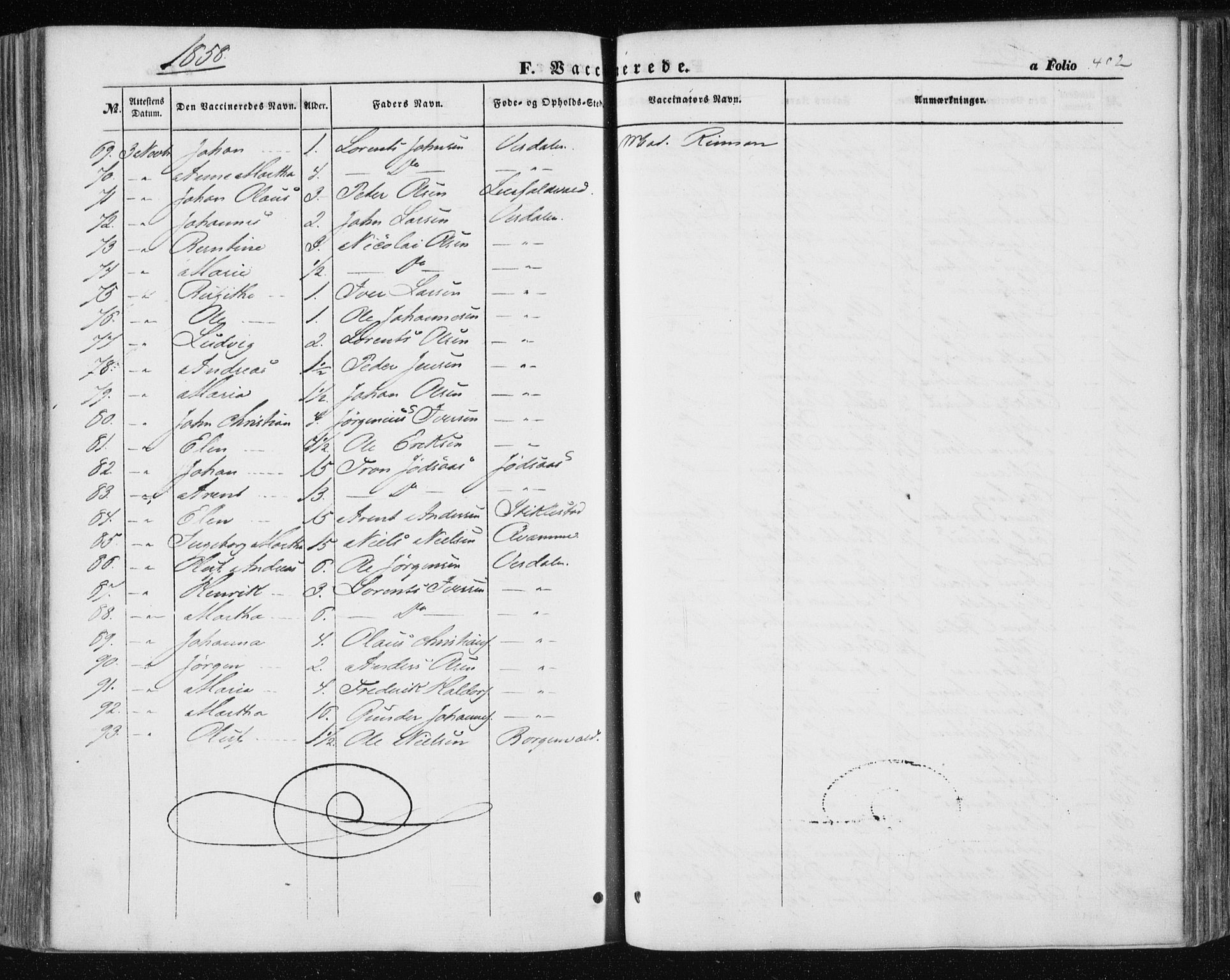 Ministerialprotokoller, klokkerbøker og fødselsregistre - Nord-Trøndelag, SAT/A-1458/723/L0240: Parish register (official) no. 723A09, 1852-1860, p. 402