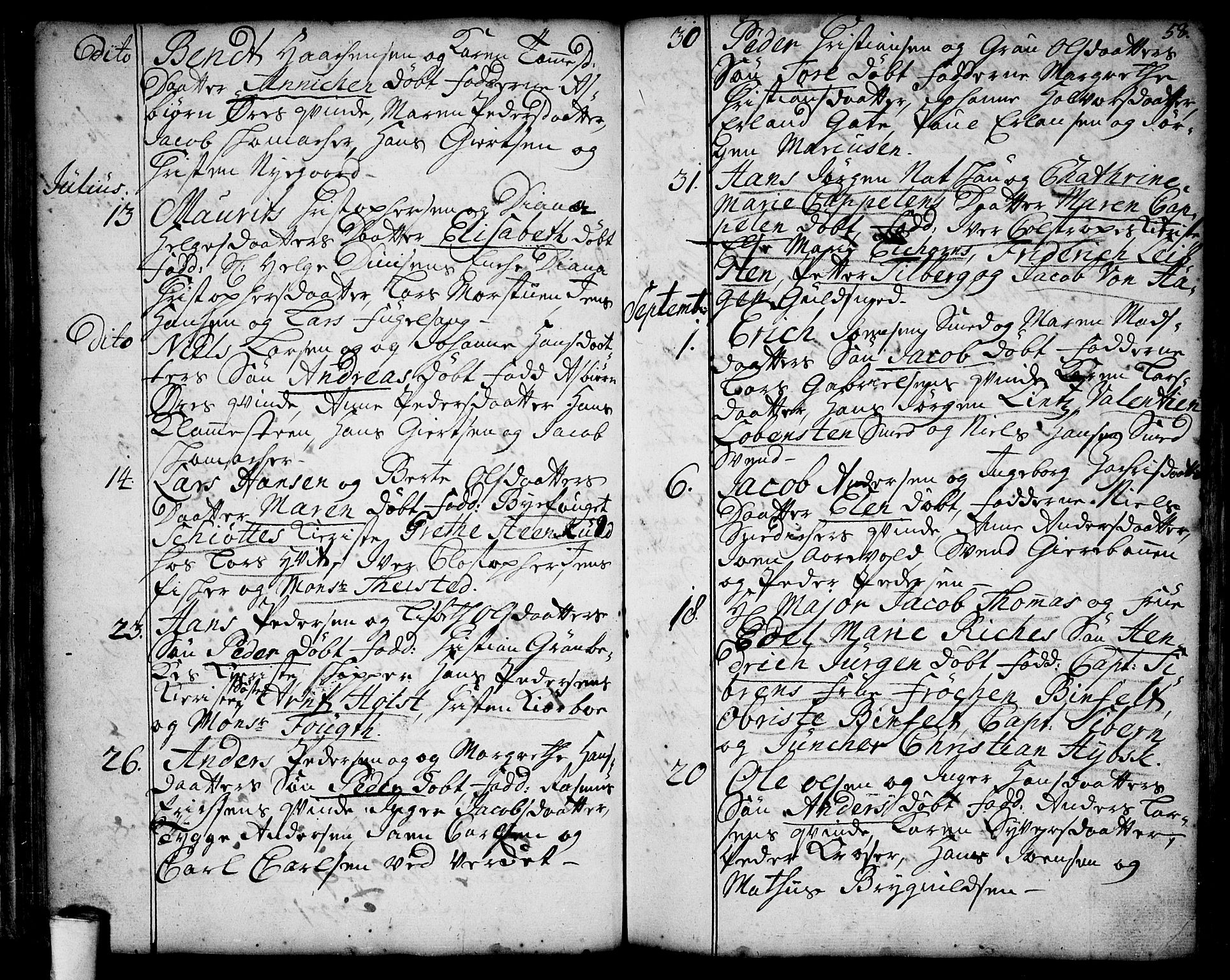 Moss prestekontor Kirkebøker, SAO/A-2003/F/Fa/L0001: Parish register (official) no. I 1, 1725-1752, p. 58