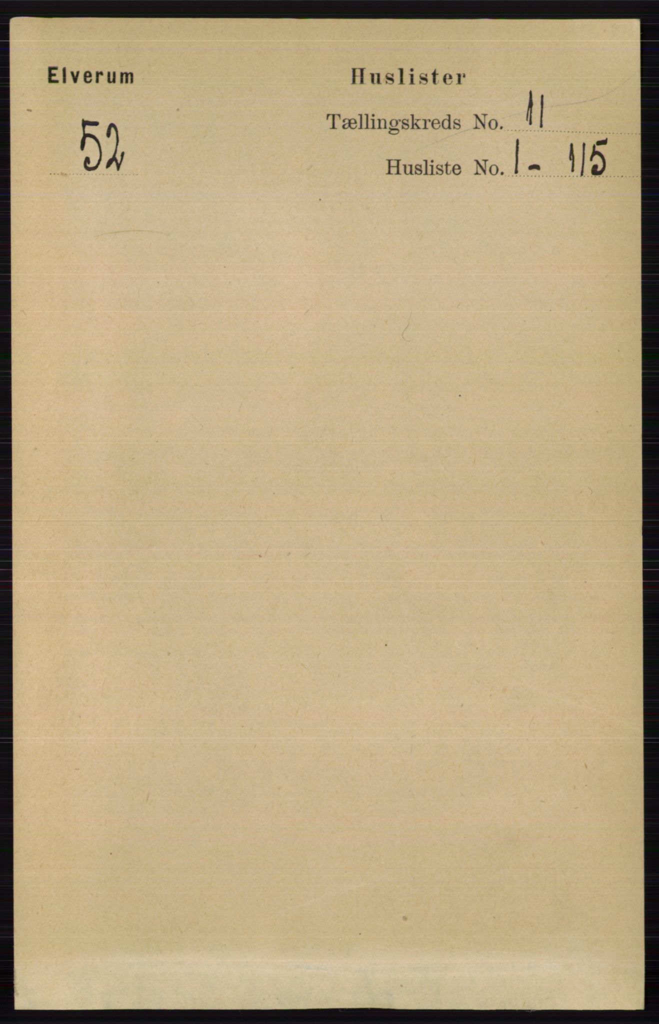 RA, 1891 census for 0427 Elverum, 1891, p. 8932