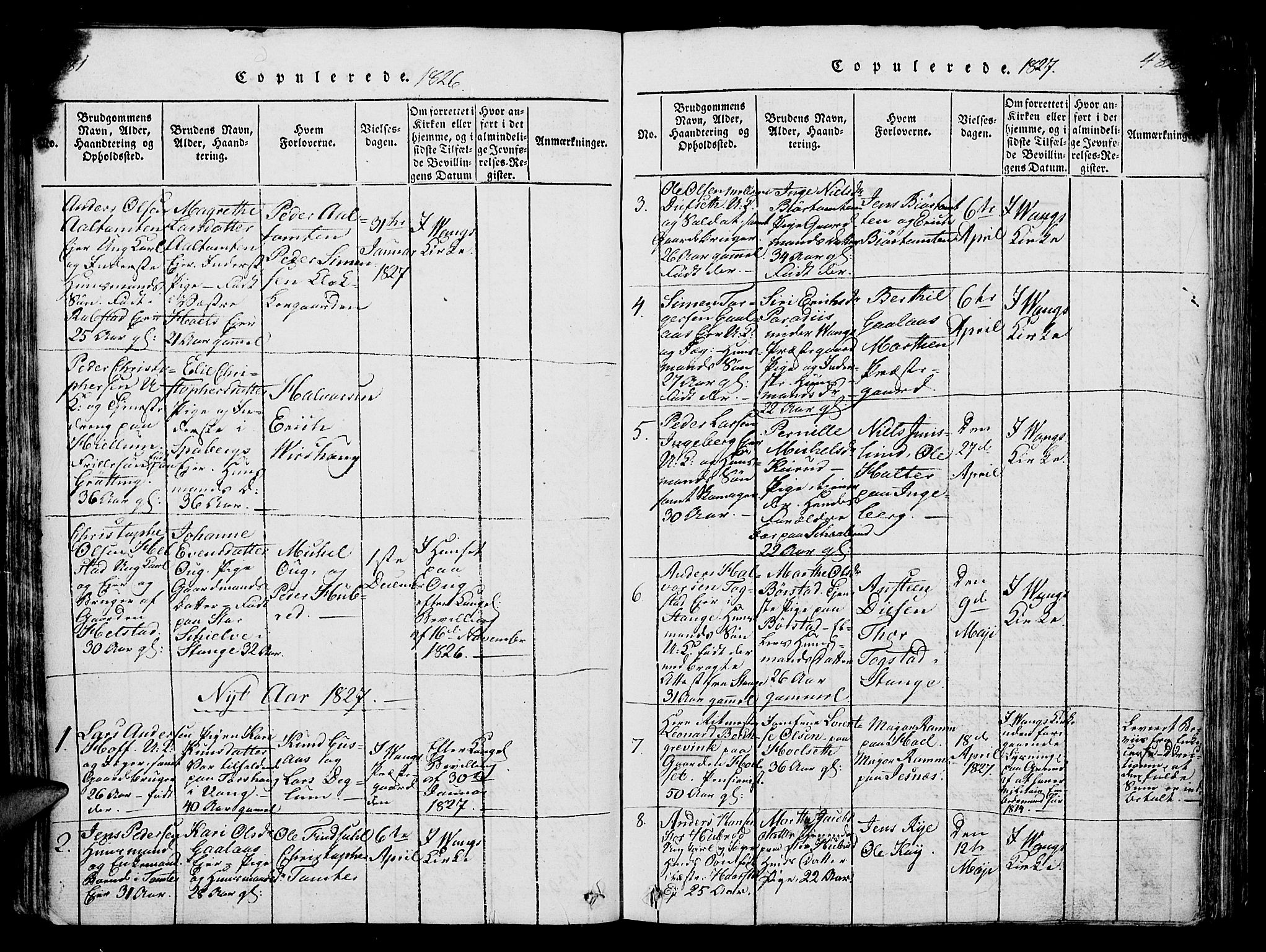 Vang prestekontor, Hedmark, SAH/PREST-008/H/Ha/Hab/L0004: Parish register (copy) no. 4, 1813-1827, p. 481-482
