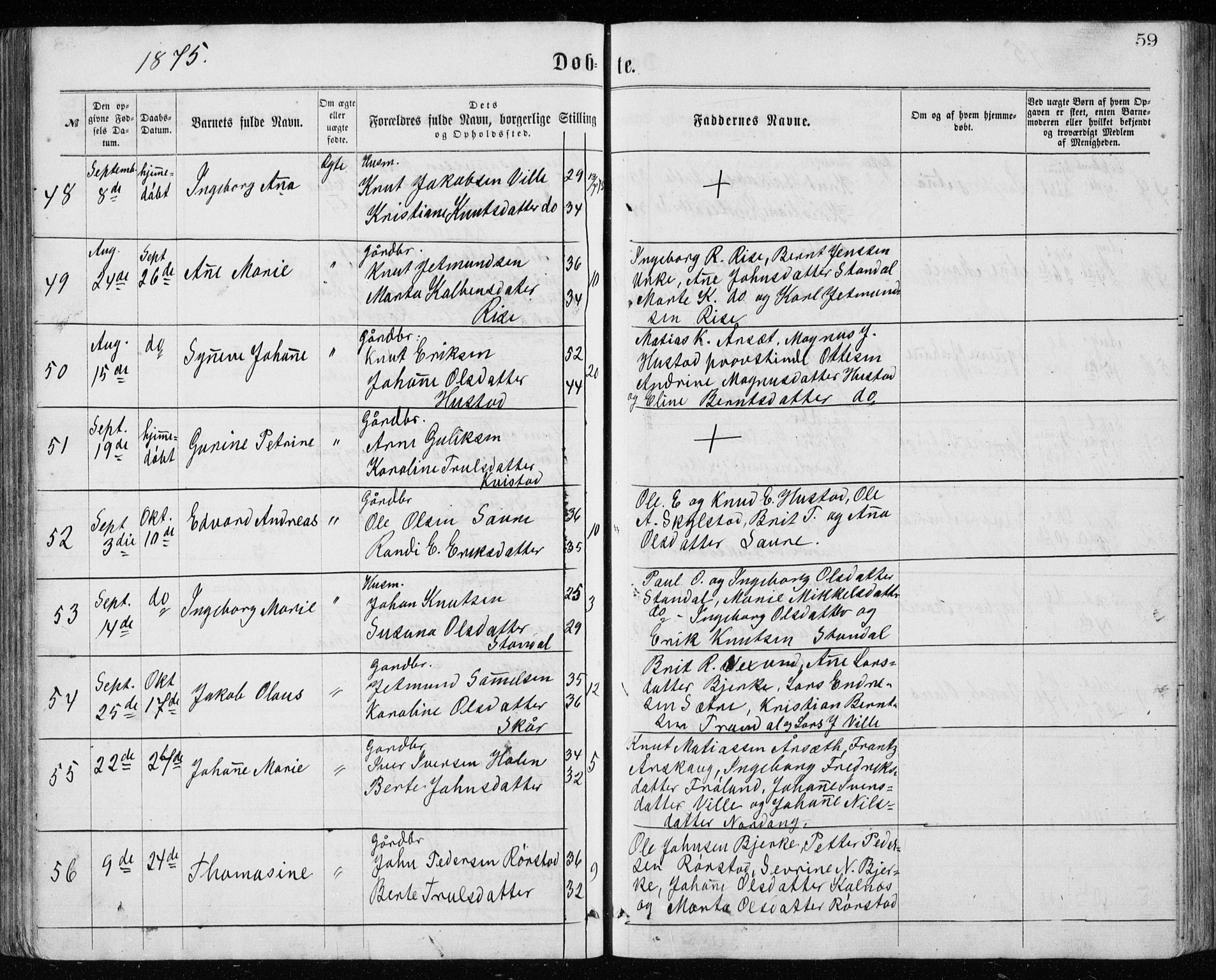 Ministerialprotokoller, klokkerbøker og fødselsregistre - Møre og Romsdal, AV/SAT-A-1454/515/L0214: Parish register (copy) no. 515C01, 1865-1883, p. 59