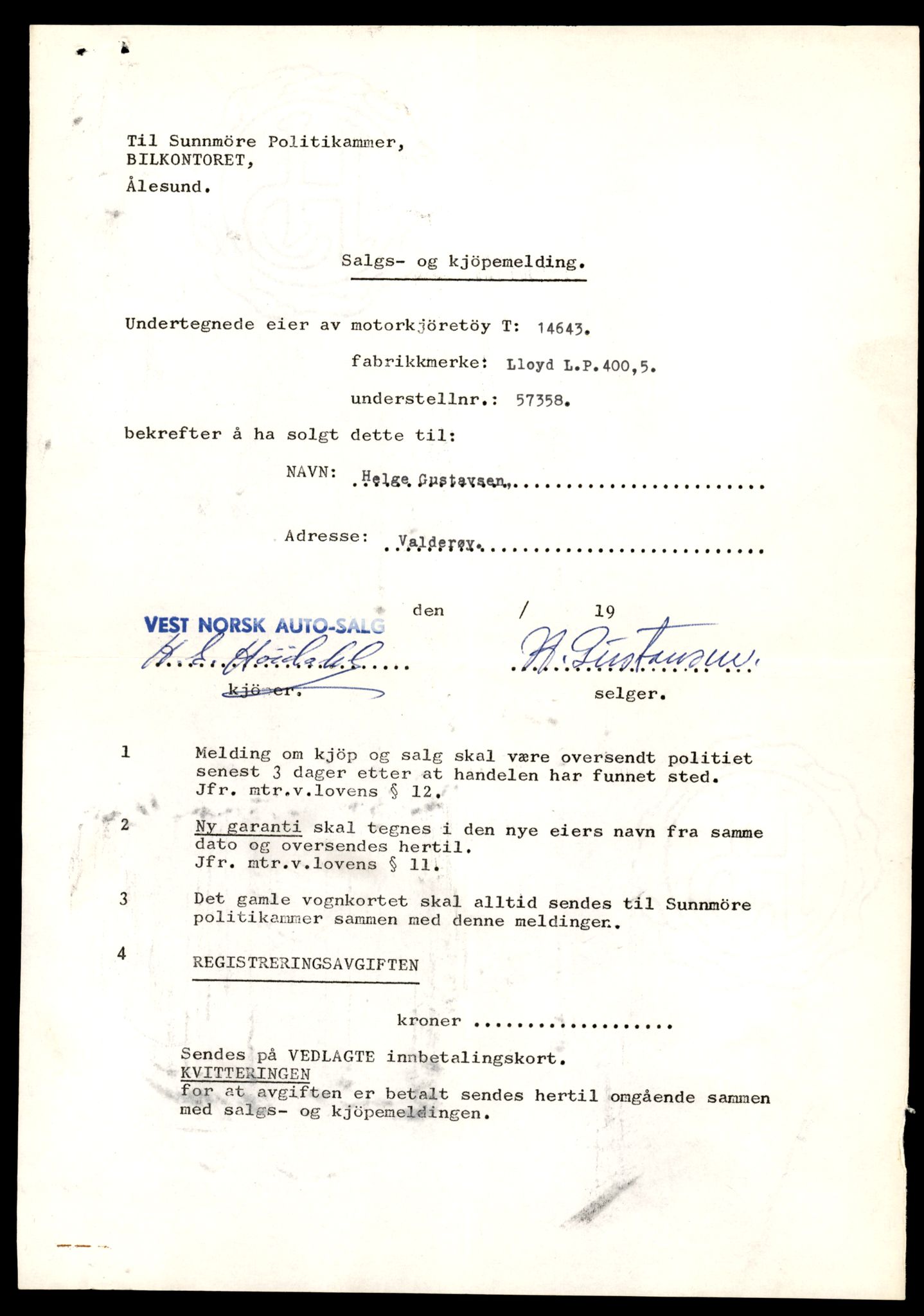 Møre og Romsdal vegkontor - Ålesund trafikkstasjon, AV/SAT-A-4099/F/Fe/L0047: Registreringskort for kjøretøy T 14580 - T 14720, 1927-1998, p. 1497