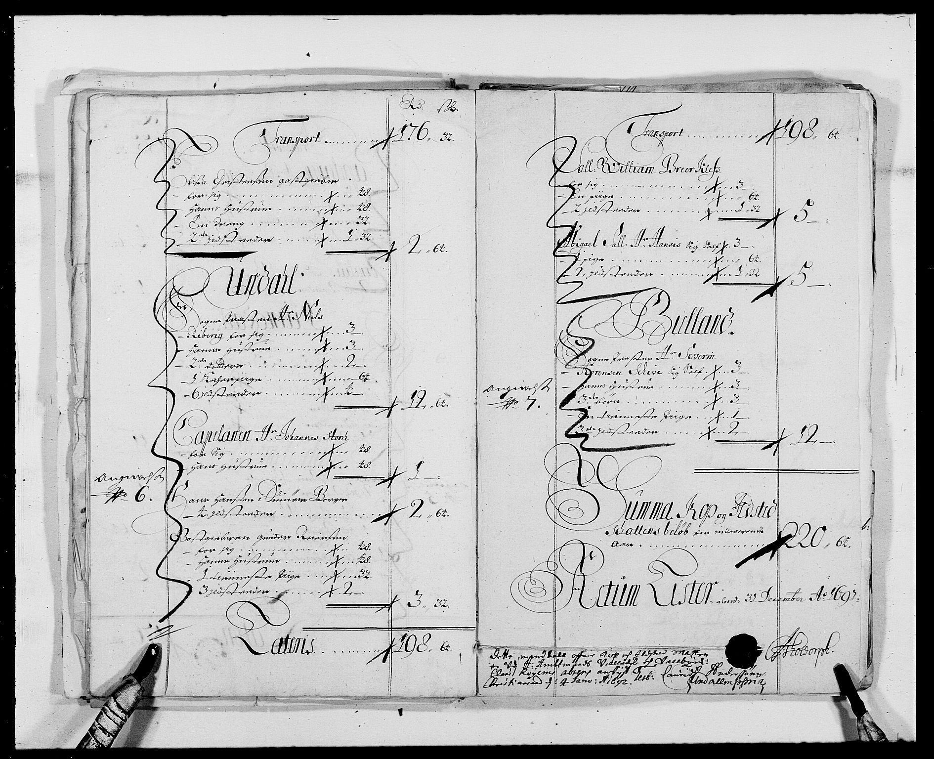 Rentekammeret inntil 1814, Reviderte regnskaper, Fogderegnskap, AV/RA-EA-4092/R41/L2536: Fogderegnskap Lista, 1690-1693, p. 149