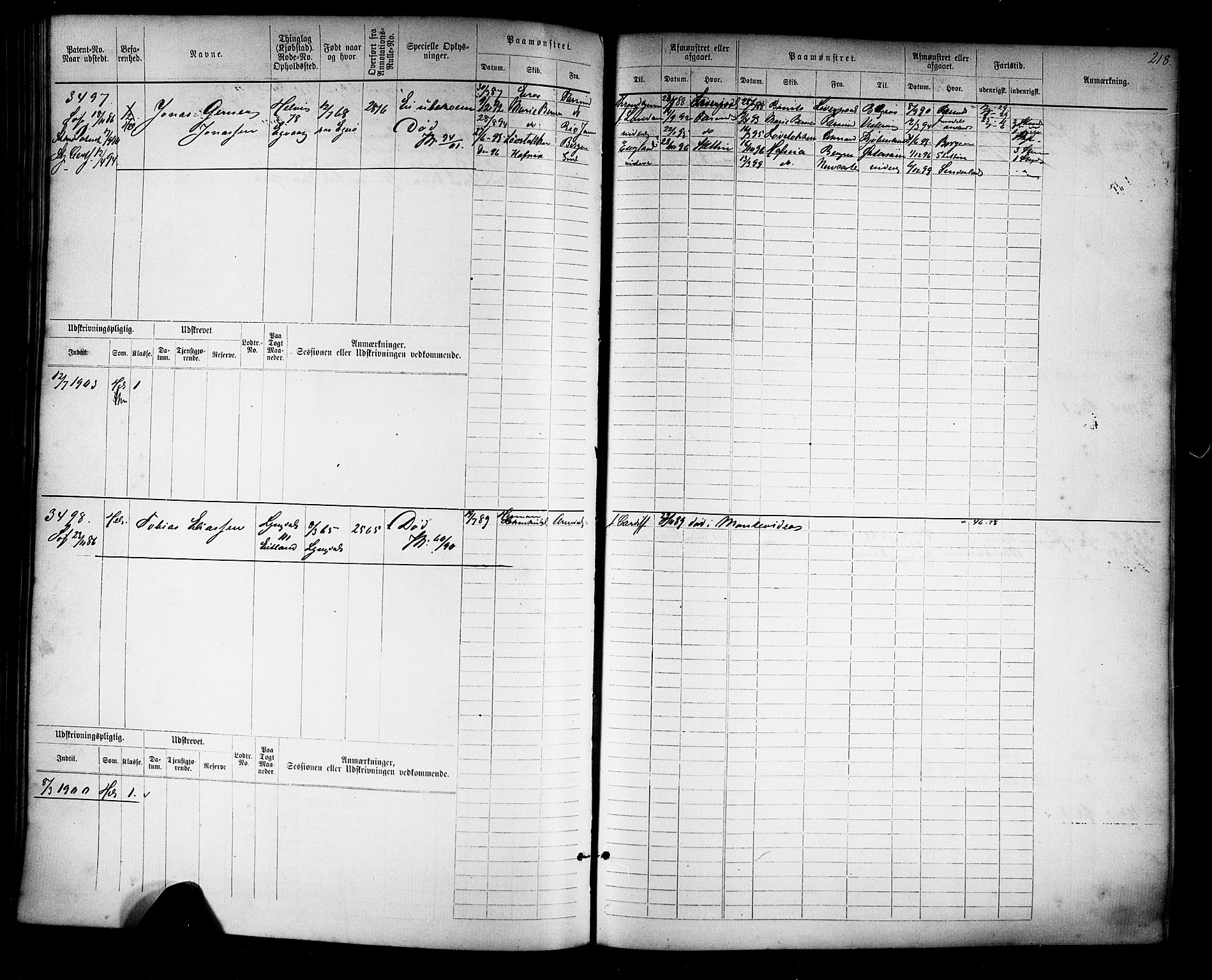 Farsund mønstringskrets, AV/SAK-2031-0017/F/Fb/L0019: Hovedrulle nr 3067-3832, Z-11, 1882-1922, p. 222