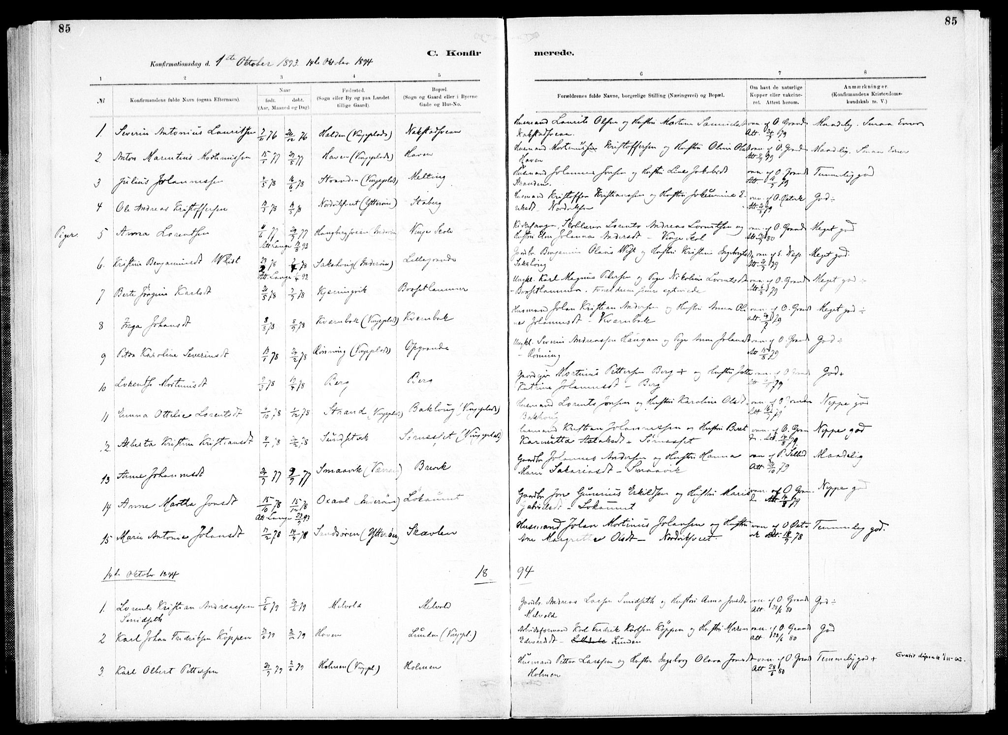 Ministerialprotokoller, klokkerbøker og fødselsregistre - Nord-Trøndelag, SAT/A-1458/733/L0325: Parish register (official) no. 733A04, 1884-1908, p. 85