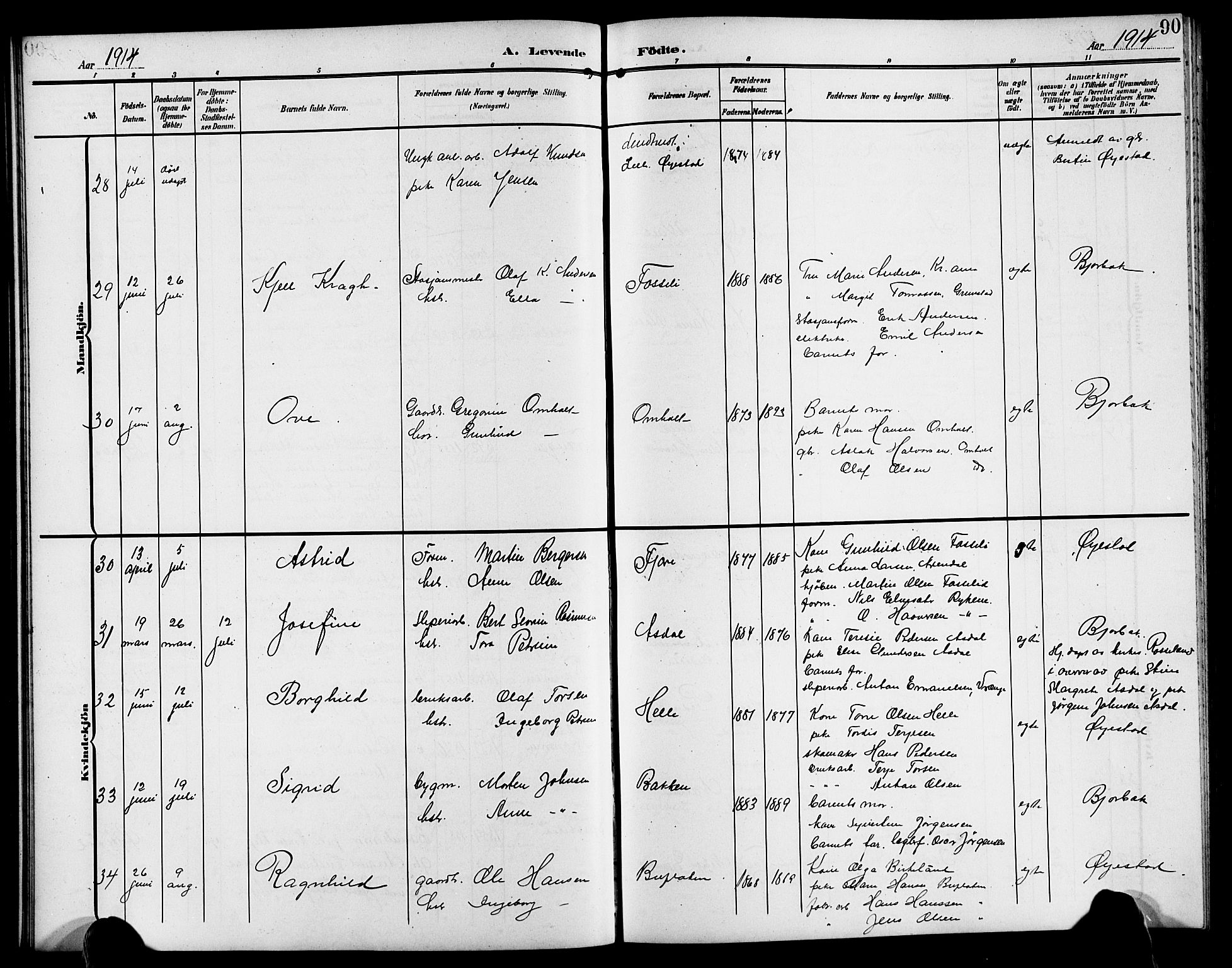 Øyestad sokneprestkontor, AV/SAK-1111-0049/F/Fb/L0011: Parish register (copy) no. B 11, 1906-1918, p. 90