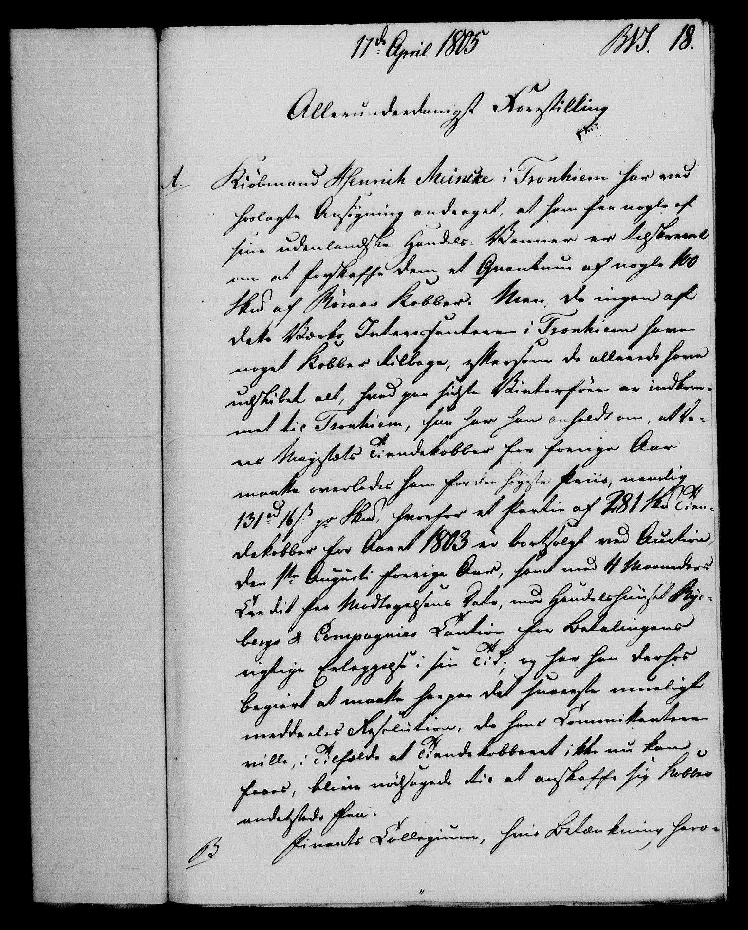 Rentekammeret, Renteskriverkontorene, AV/RA-EA-3115/M/Mf/Mfb/L0007: Relasjons- og resolusjonsprotokoll med register (merket RK 54.13), 1805-1806