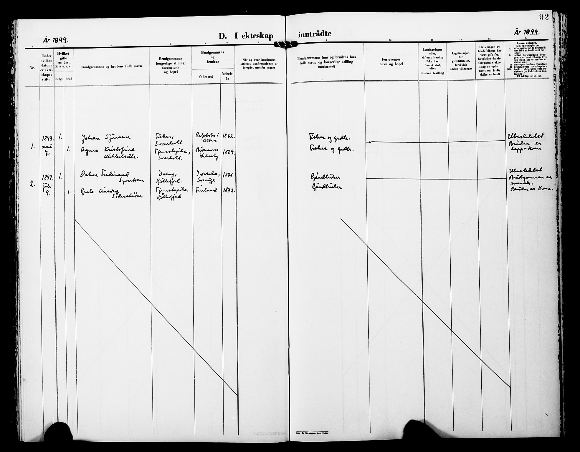 Lebesby sokneprestkontor, SATØ/S-1353/H/Ha/L0005kirke: Parish register (official) no. 5, 1870-1902, p. 92