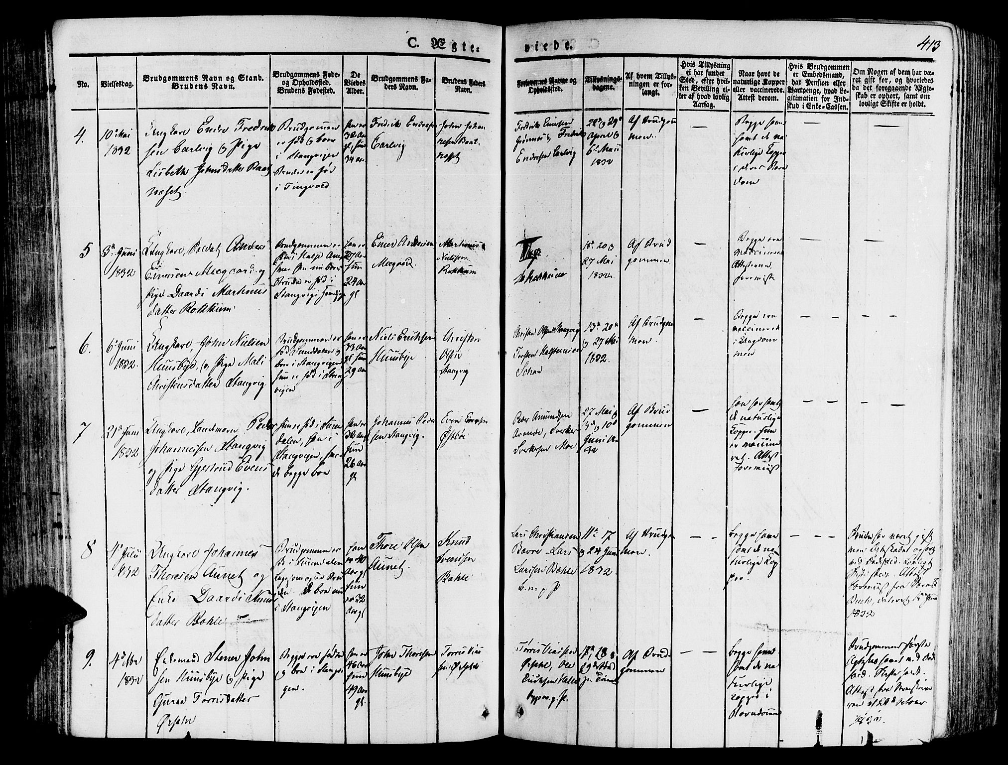 Ministerialprotokoller, klokkerbøker og fødselsregistre - Møre og Romsdal, AV/SAT-A-1454/592/L1024: Parish register (official) no. 592A03 /1, 1831-1849, p. 413