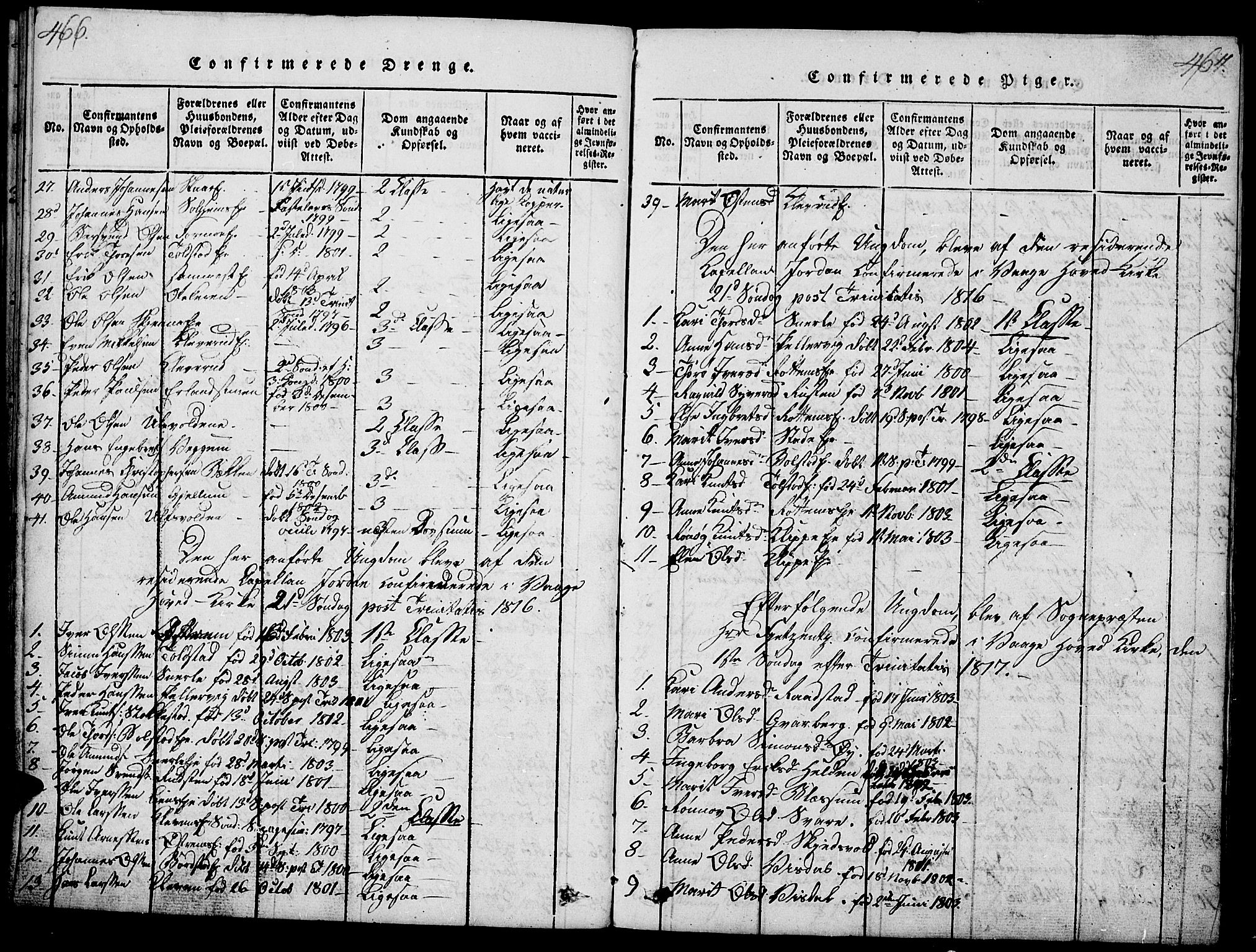 Vågå prestekontor, SAH/PREST-076/H/Ha/Haa/L0003: Parish register (official) no. 3, 1815-1827, p. 466-467