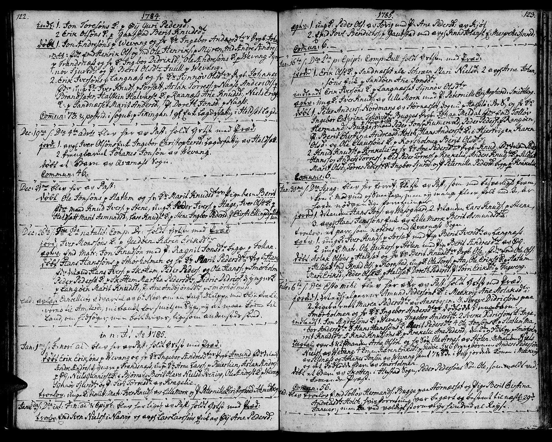 Ministerialprotokoller, klokkerbøker og fødselsregistre - Møre og Romsdal, SAT/A-1454/570/L0829: Parish register (official) no. 570A03, 1769-1788, p. 122-123