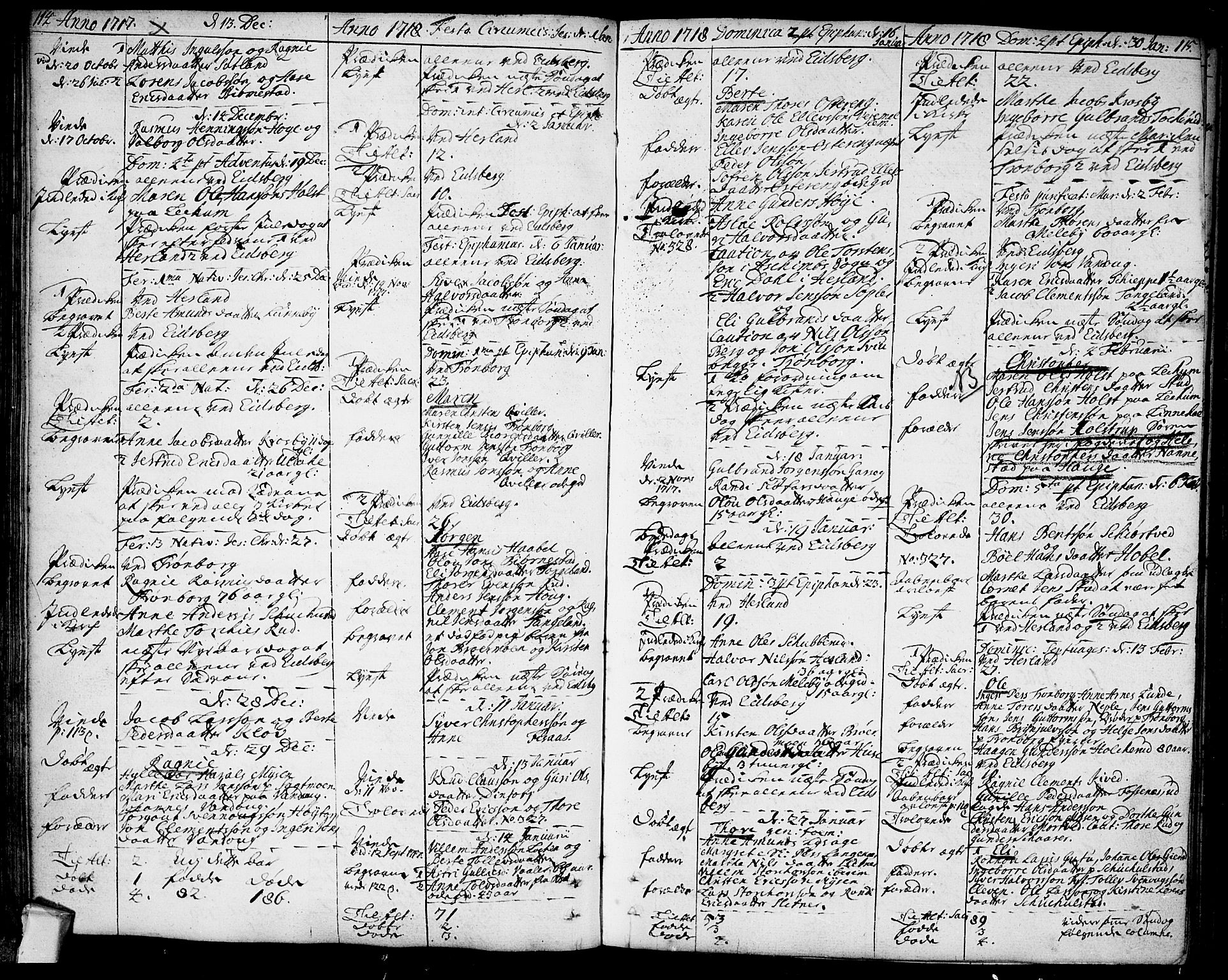 Eidsberg prestekontor Kirkebøker, AV/SAO-A-10905/F/Fa/L0001: Parish register (official) no. I 1, 1710-1730, p. 114-115