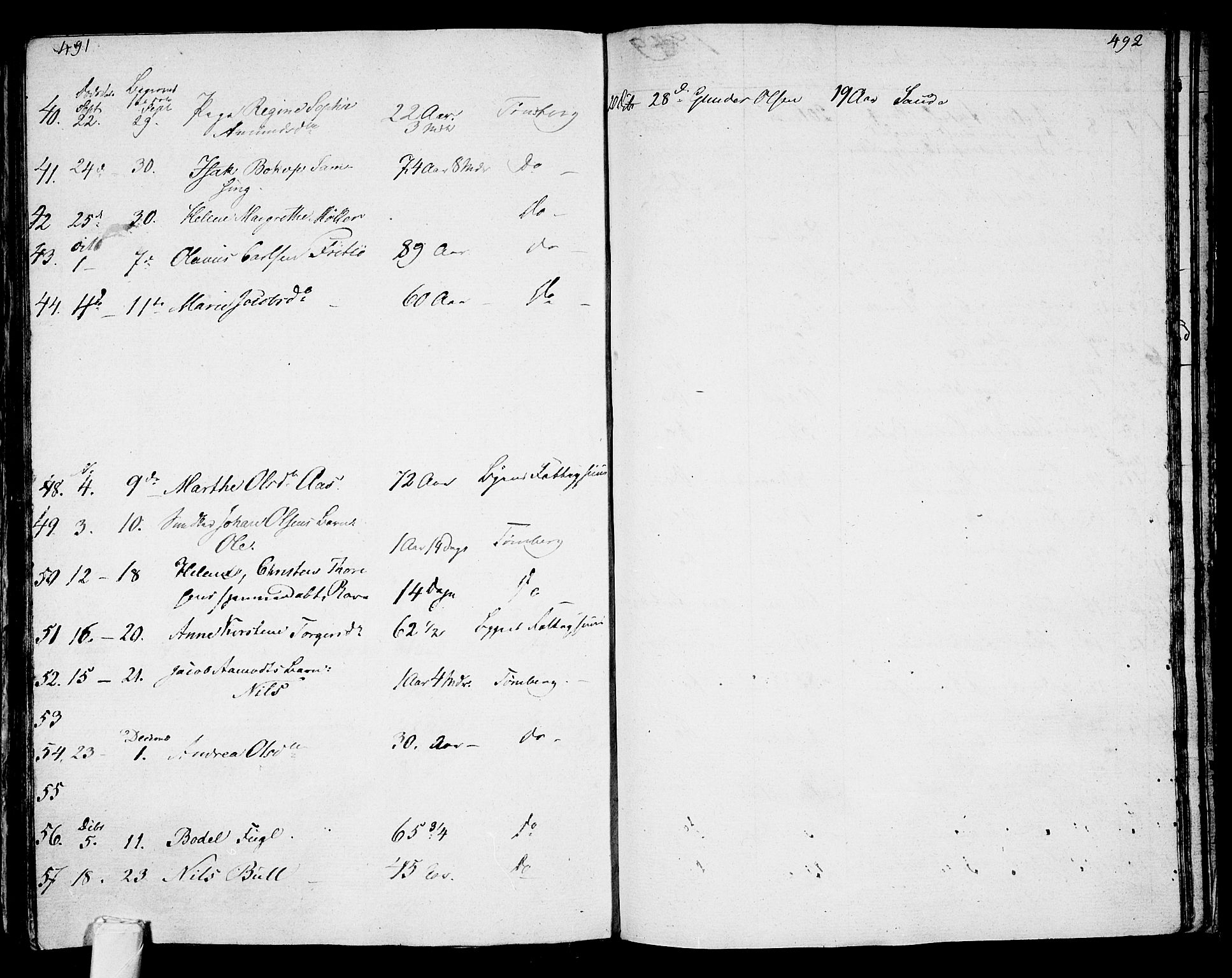 Tønsberg kirkebøker, AV/SAKO-A-330/G/Ga/L0002: Parish register (copy) no. 2, 1827-1854, p. 491-492