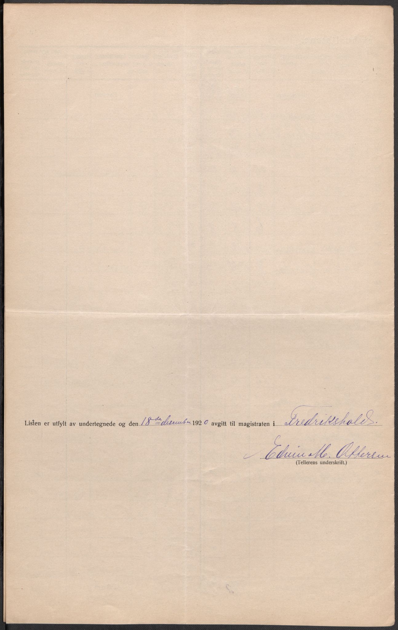 SAO, 1920 census for Fredrikshald, 1920, p. 44