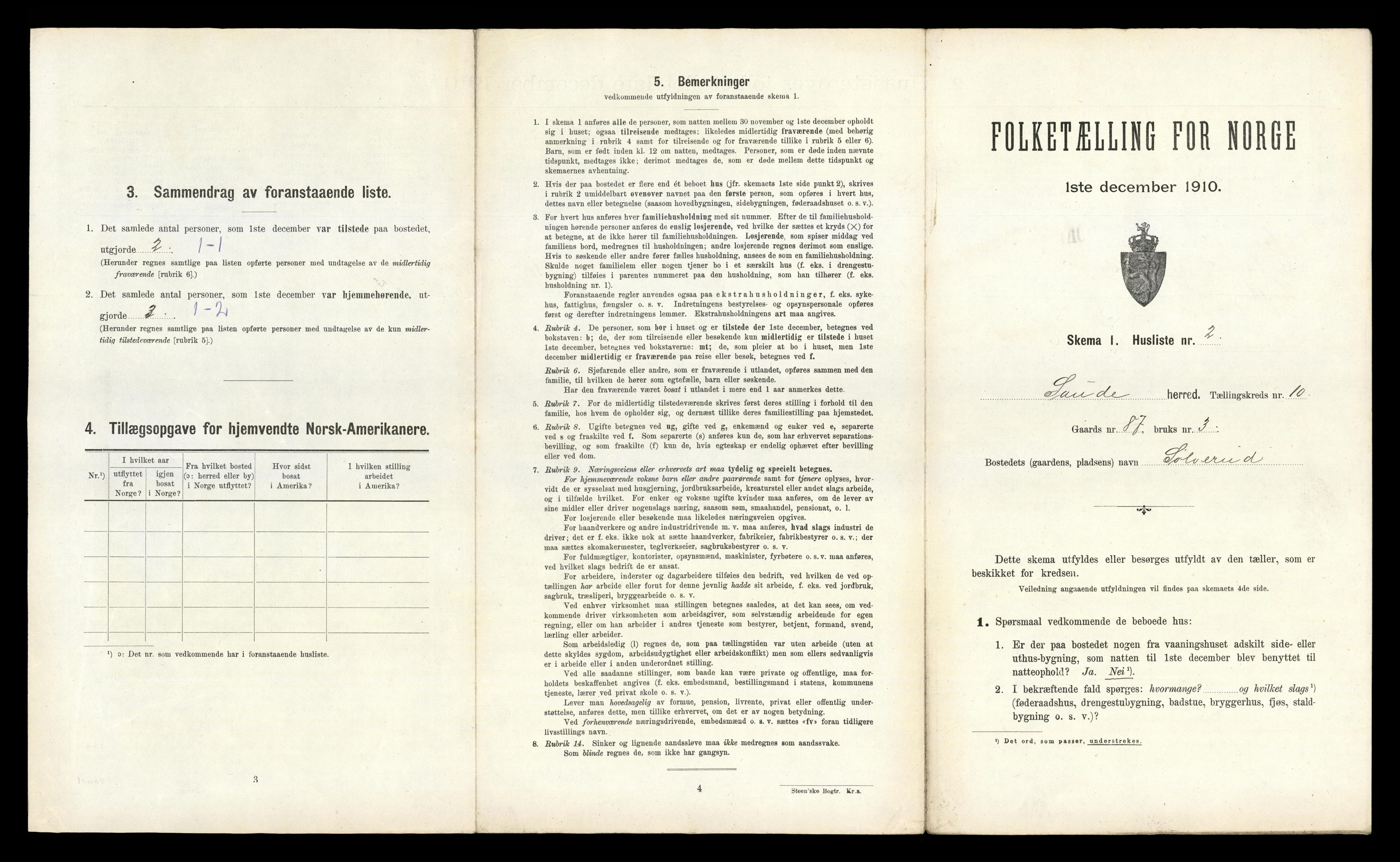 RA, 1910 census for Sauherad, 1910, p. 1021