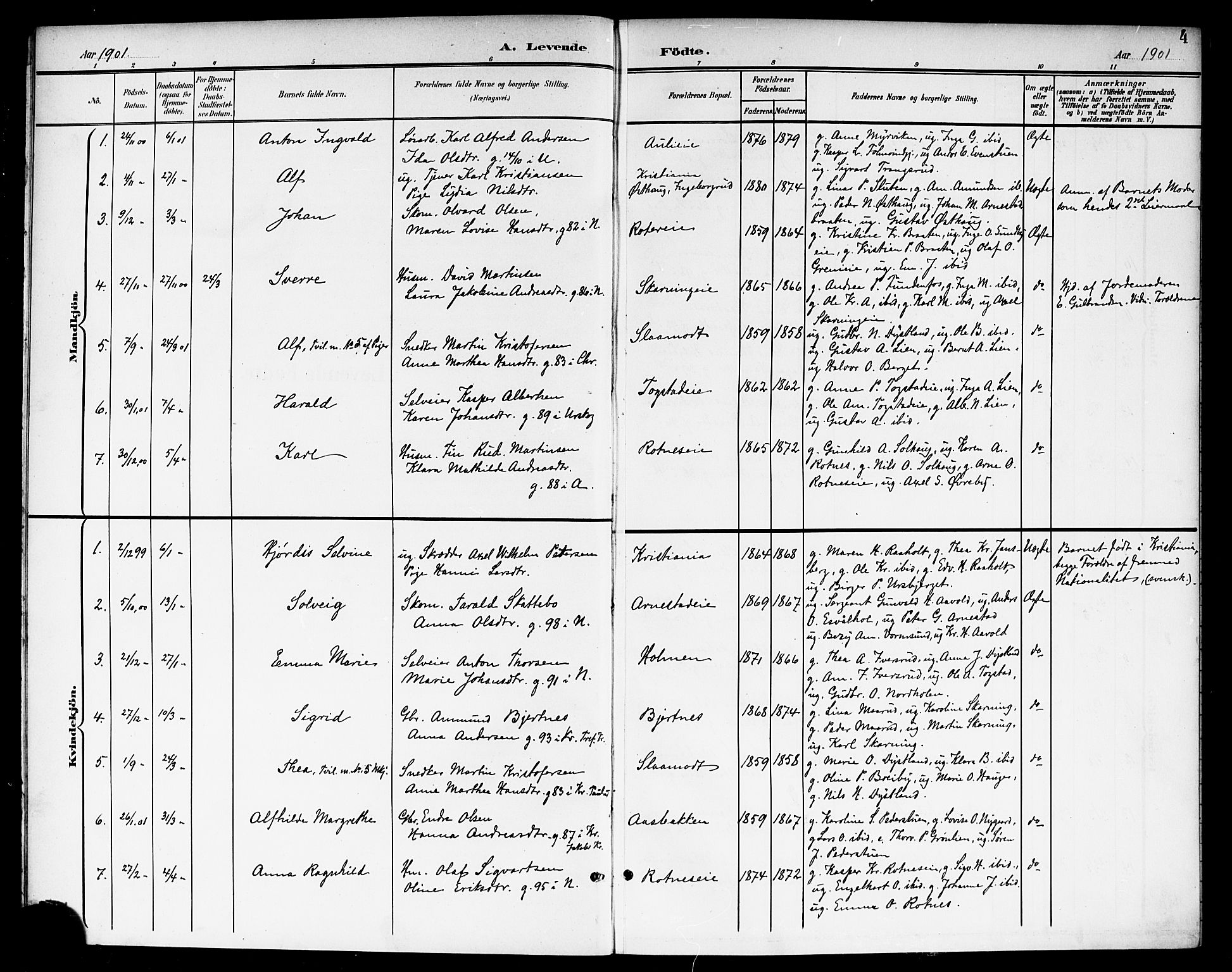 Nes prestekontor Kirkebøker, SAO/A-10410/G/Ga/L0002: Parish register (copy) no. I 2, 1901-1912, p. 4