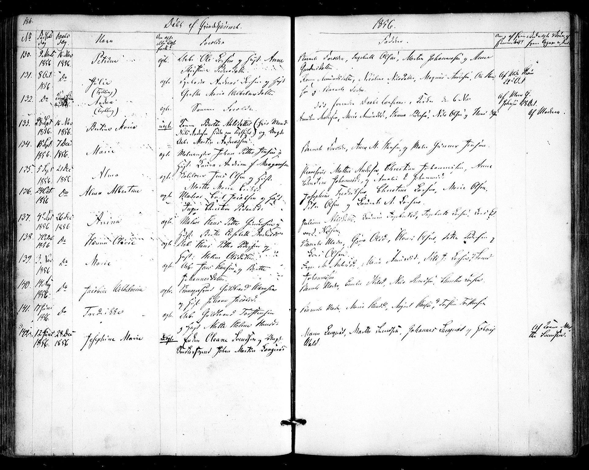 Halden prestekontor Kirkebøker, AV/SAO-A-10909/F/Fa/L0006: Parish register (official) no. I 6, 1845-1856, p. 186