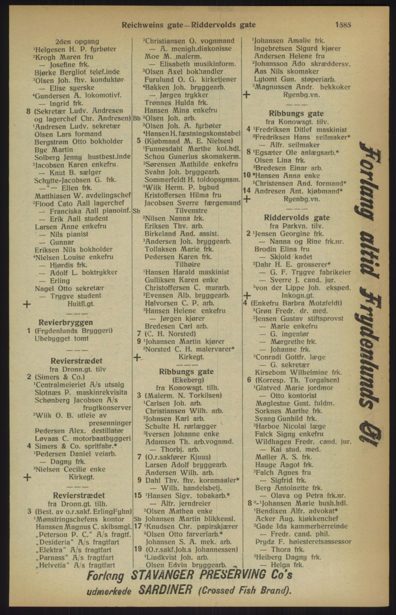 Kristiania/Oslo adressebok, PUBL/-, 1915, p. 1585