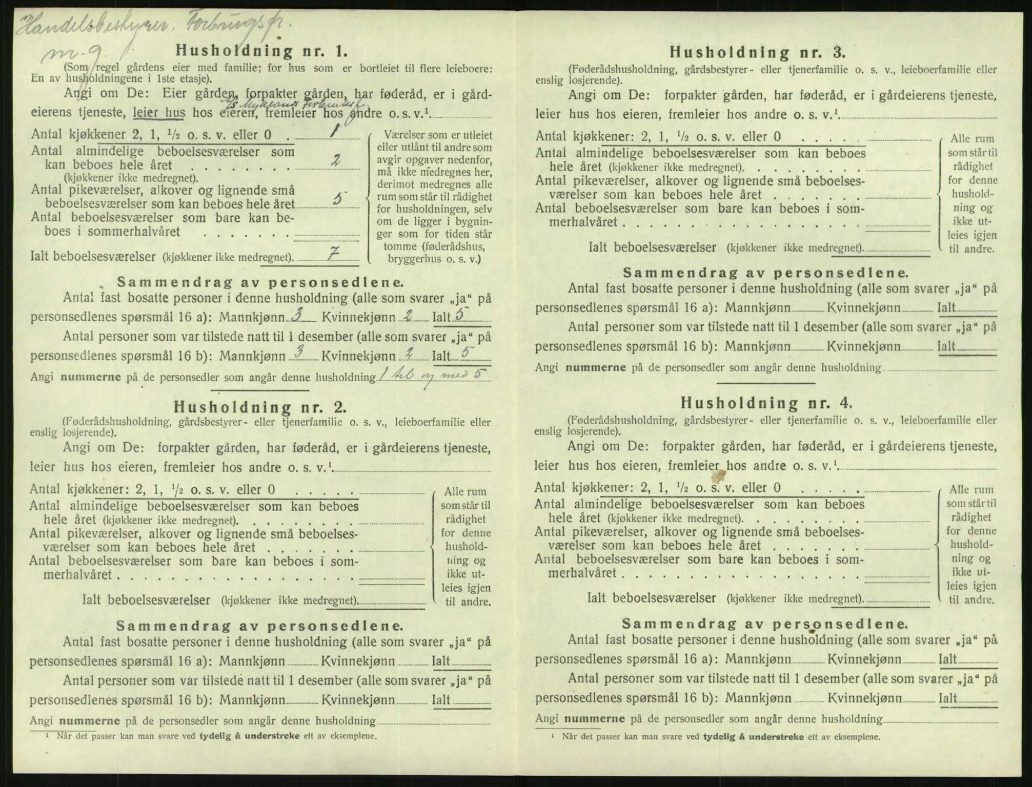 SAK, 1920 census for Mykland, 1920, p. 49