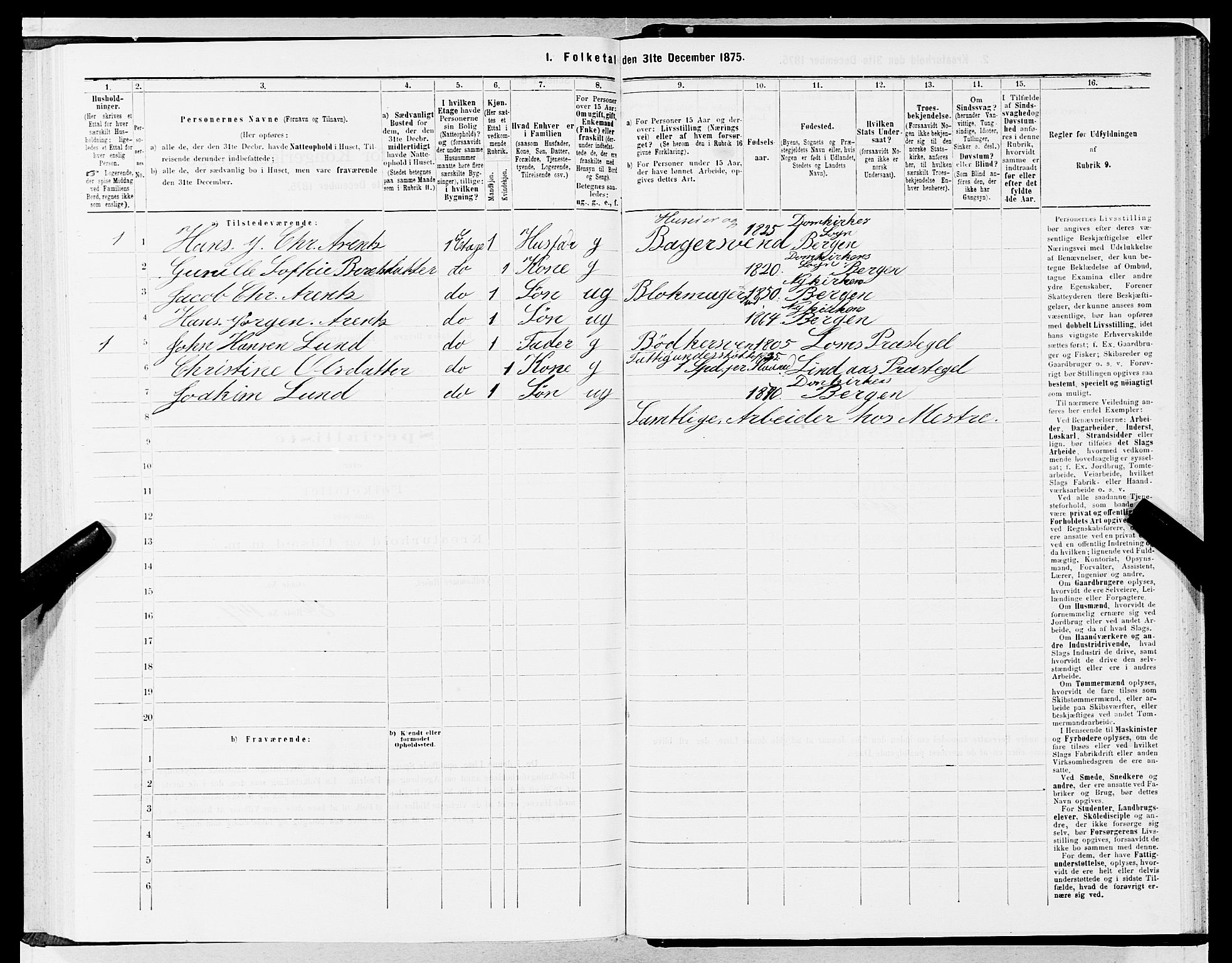 SAB, 1875 census for 1301 Bergen, 1875, p. 1066