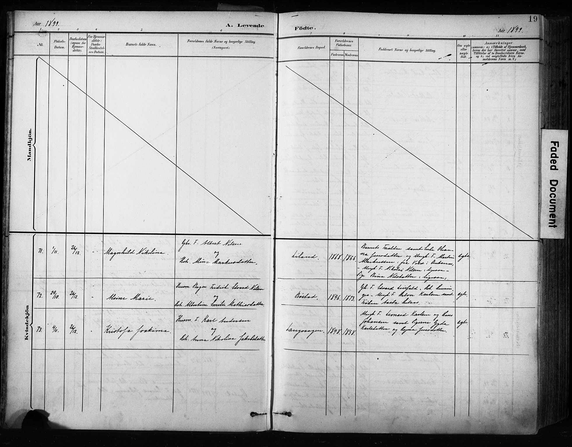 Ministerialprotokoller, klokkerbøker og fødselsregistre - Nordland, AV/SAT-A-1459/880/L1134: Parish register (official) no. 880A08, 1899-1908, p. 19