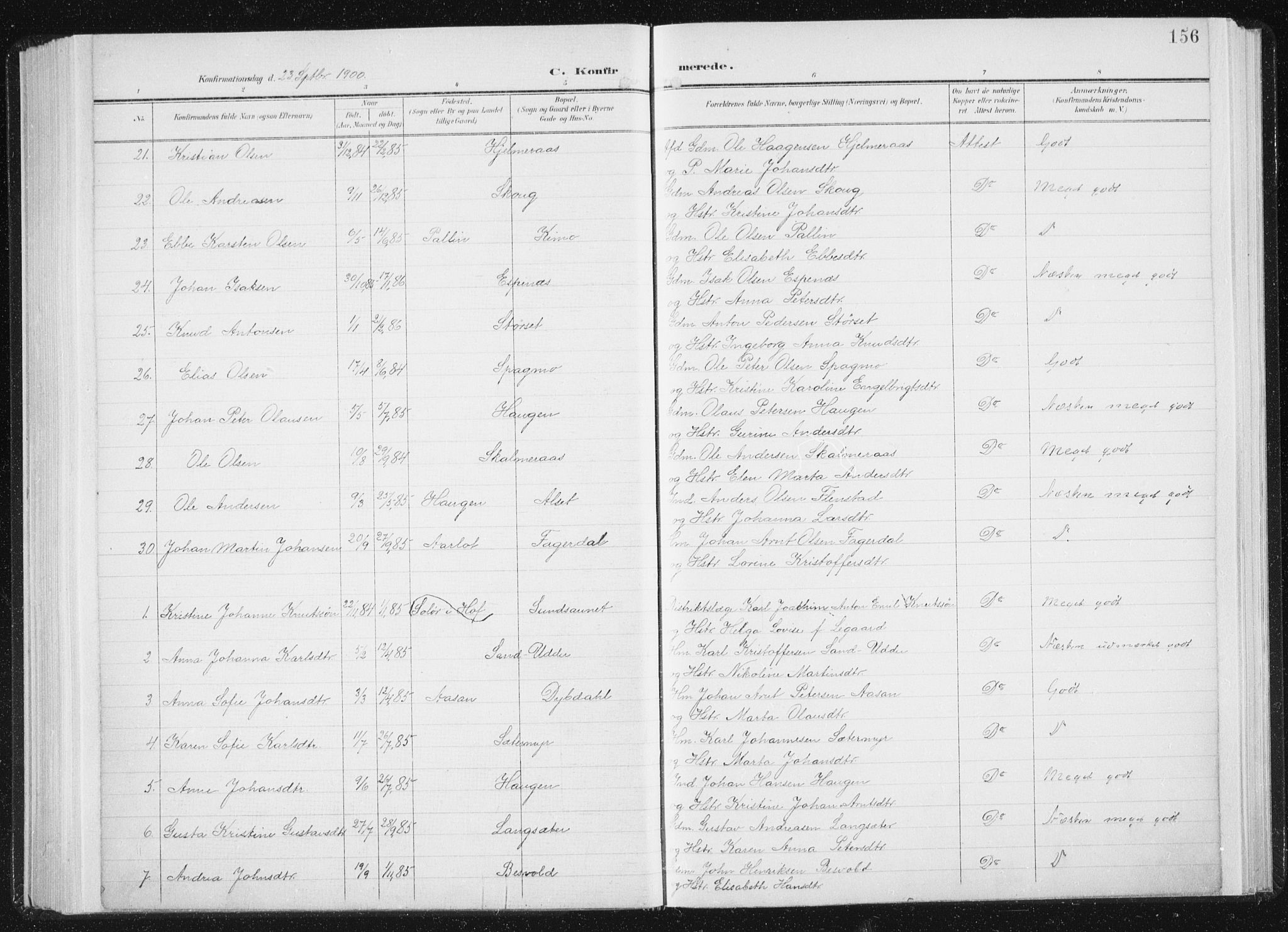 Ministerialprotokoller, klokkerbøker og fødselsregistre - Sør-Trøndelag, AV/SAT-A-1456/647/L0635: Parish register (official) no. 647A02, 1896-1911, p. 156