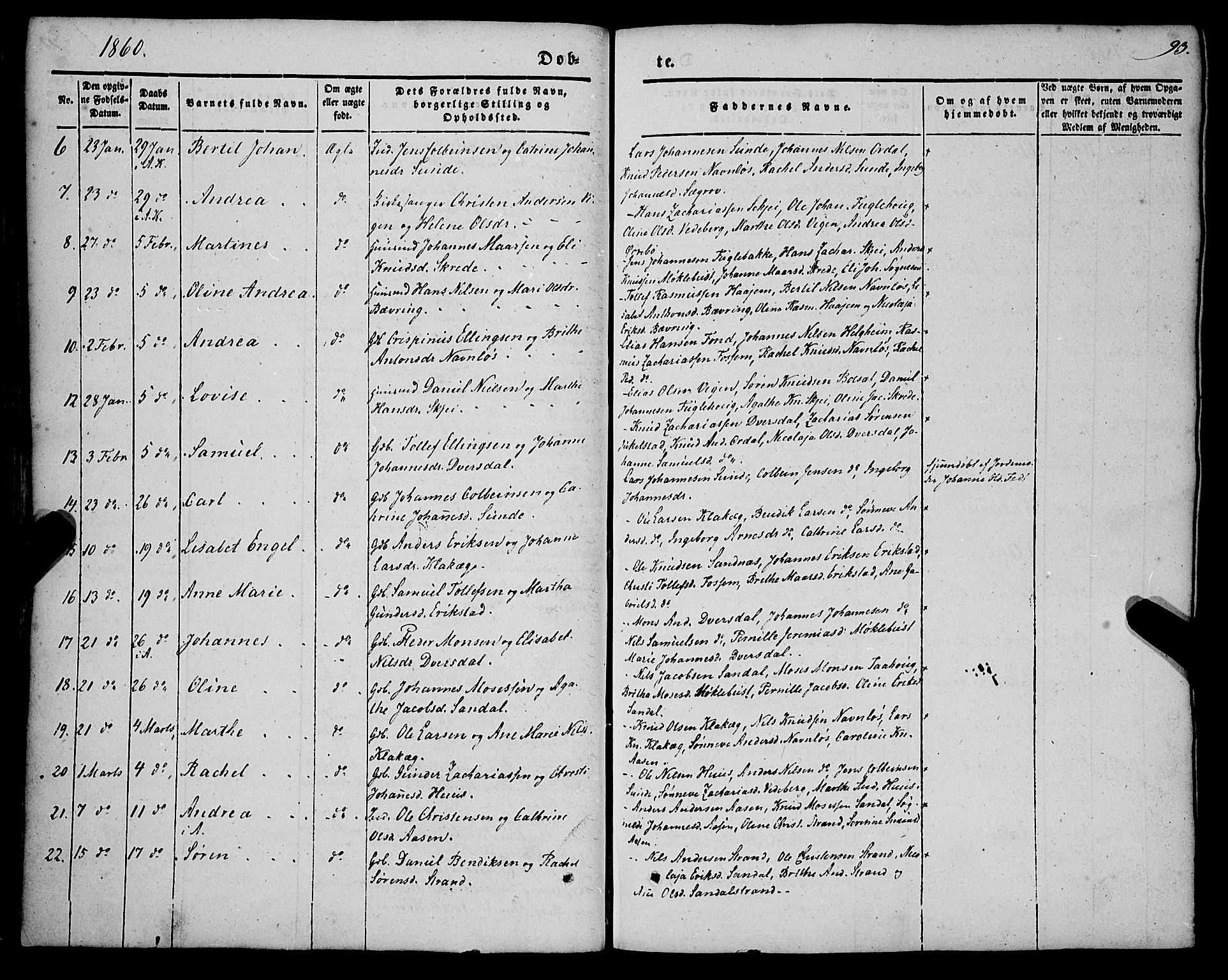 Jølster sokneprestembete, SAB/A-80701/H/Haa/Haaa/L0010: Parish register (official) no. A 10, 1847-1865, p. 93