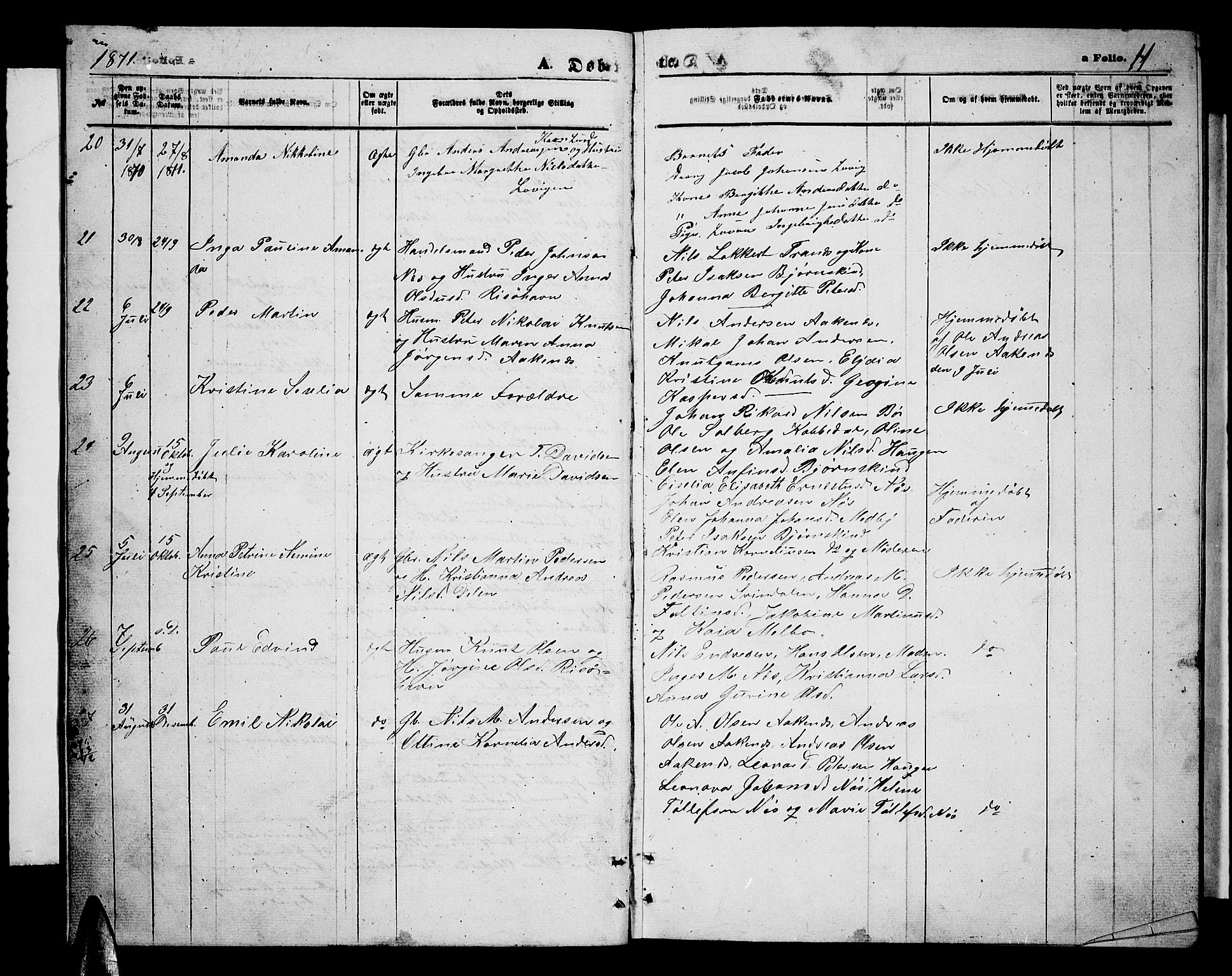 Ministerialprotokoller, klokkerbøker og fødselsregistre - Nordland, AV/SAT-A-1459/898/L1426: Parish register (copy) no. 898C01, 1869-1886, p. 11