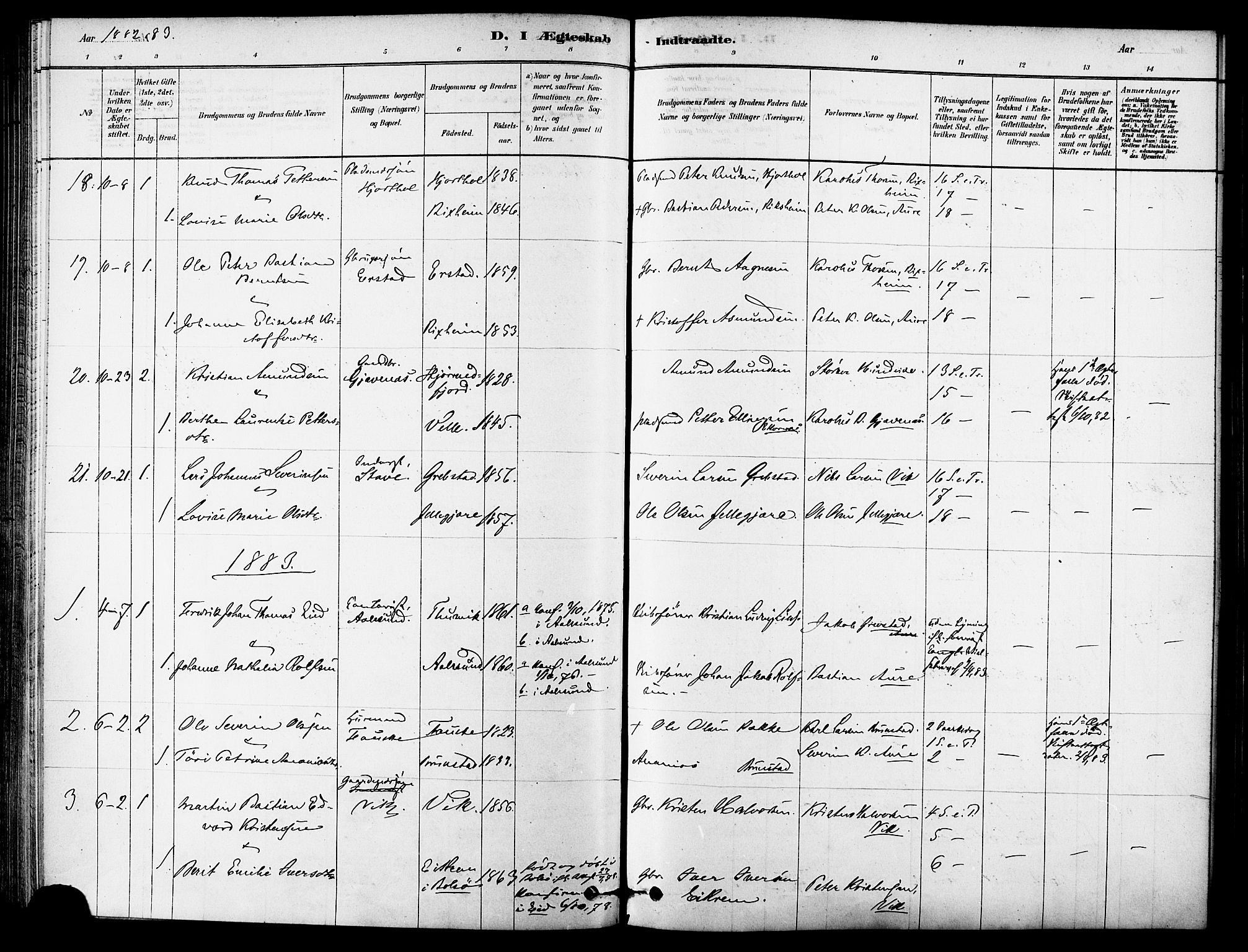 Ministerialprotokoller, klokkerbøker og fødselsregistre - Møre og Romsdal, AV/SAT-A-1454/523/L0334: Parish register (official) no. 523A01, 1878-1891