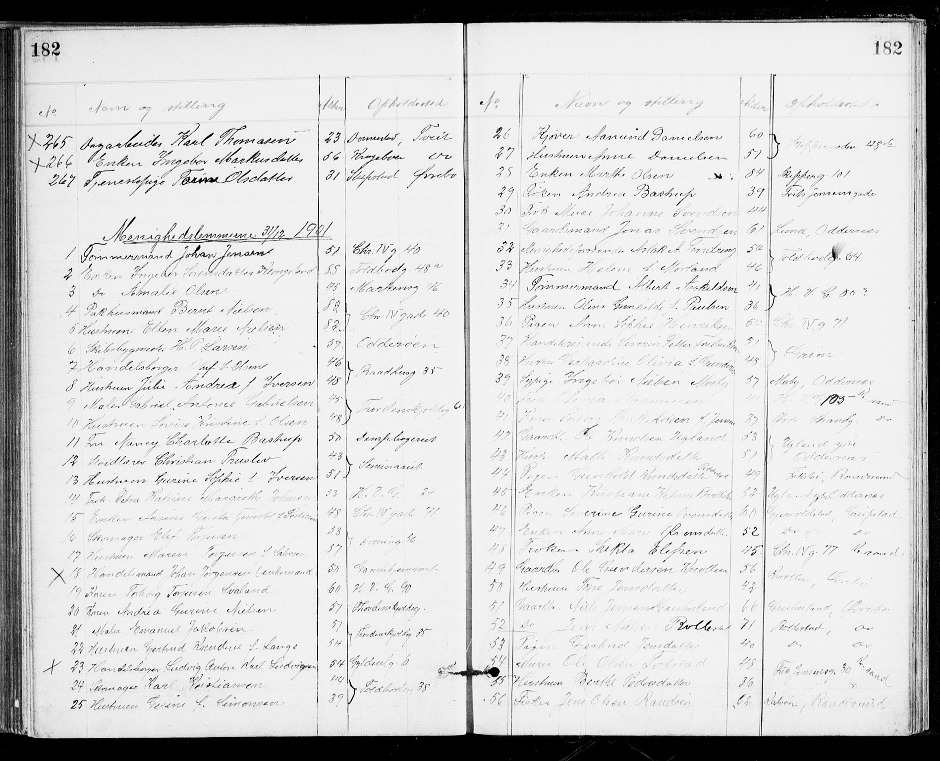 Den evangelisk-lutherske frikirke, Kristiansand, AV/SAK-1292-0017/F/Fa/L0002: Dissenter register no. F 10, 1889-1892, p. 182