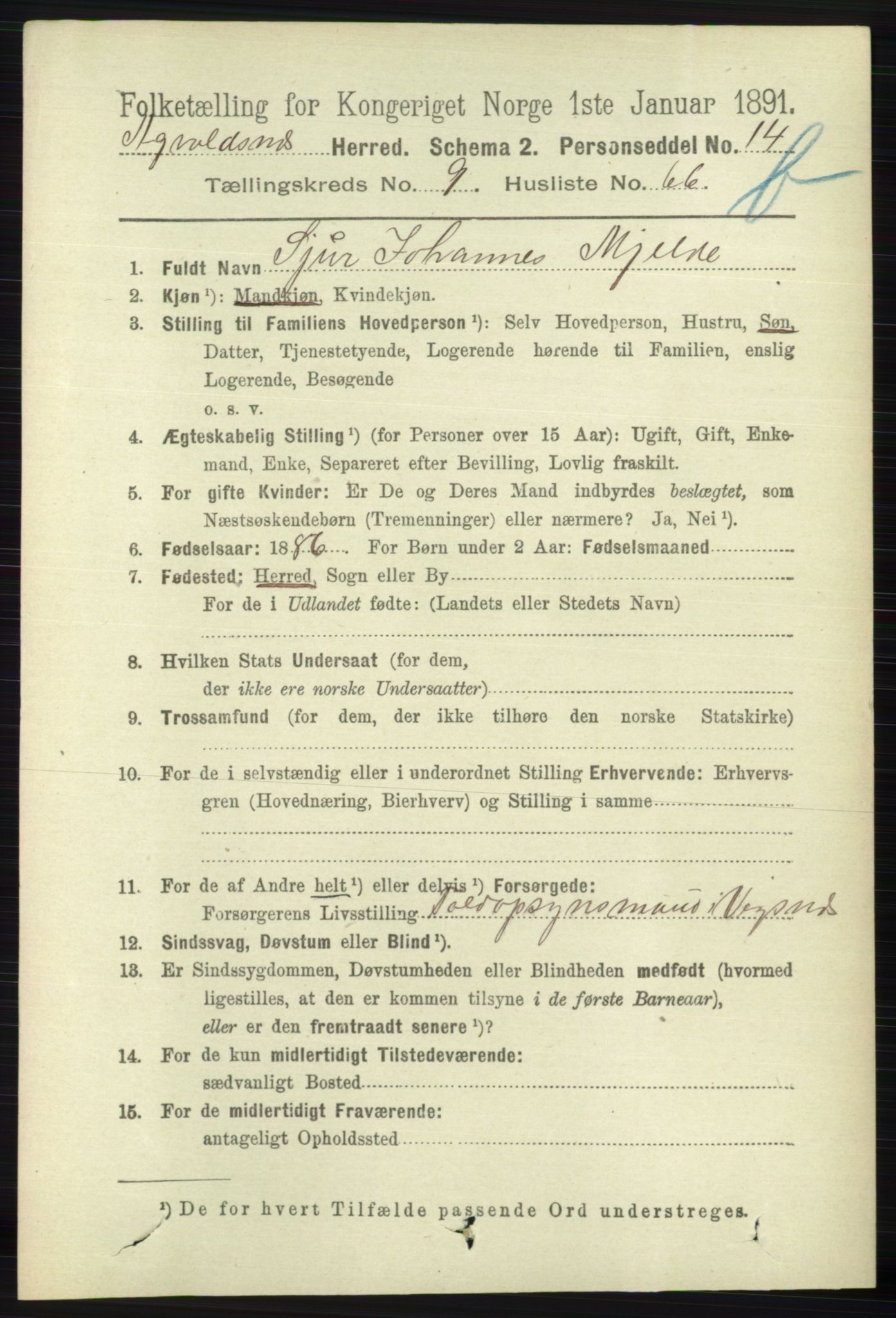 RA, 1891 census for 1147 Avaldsnes, 1891, p. 5750