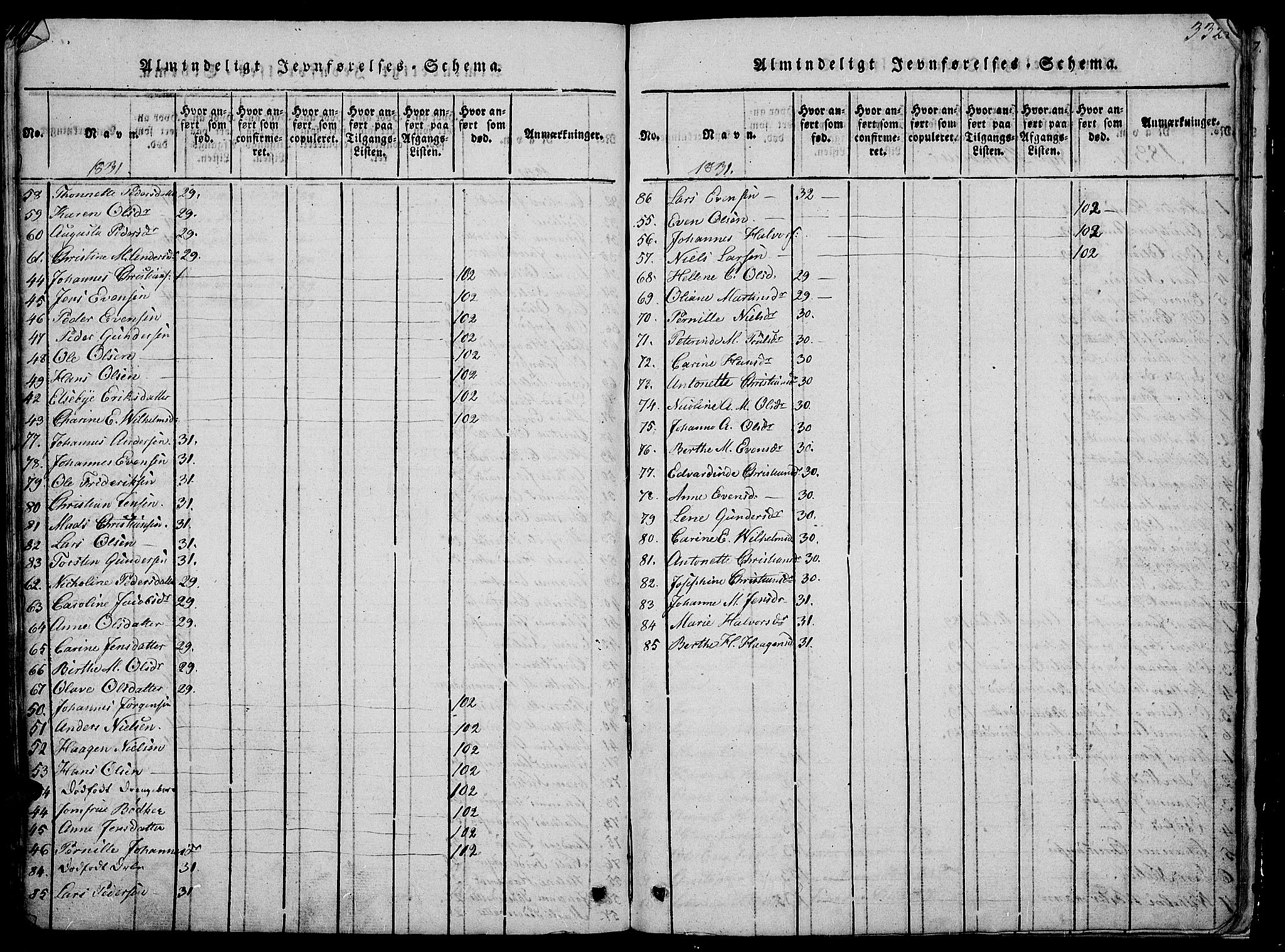 Østre Toten prestekontor, SAH/PREST-104/H/Ha/Hab/L0001: Parish register (copy) no. 1, 1827-1839, p. 332