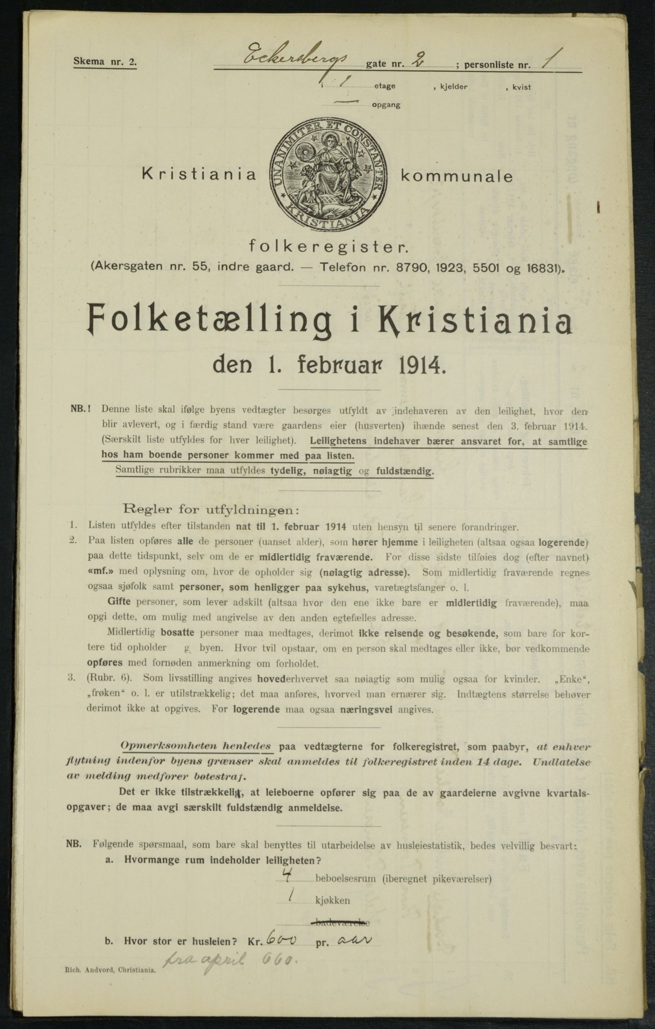 OBA, Municipal Census 1914 for Kristiania, 1914, p. 18382