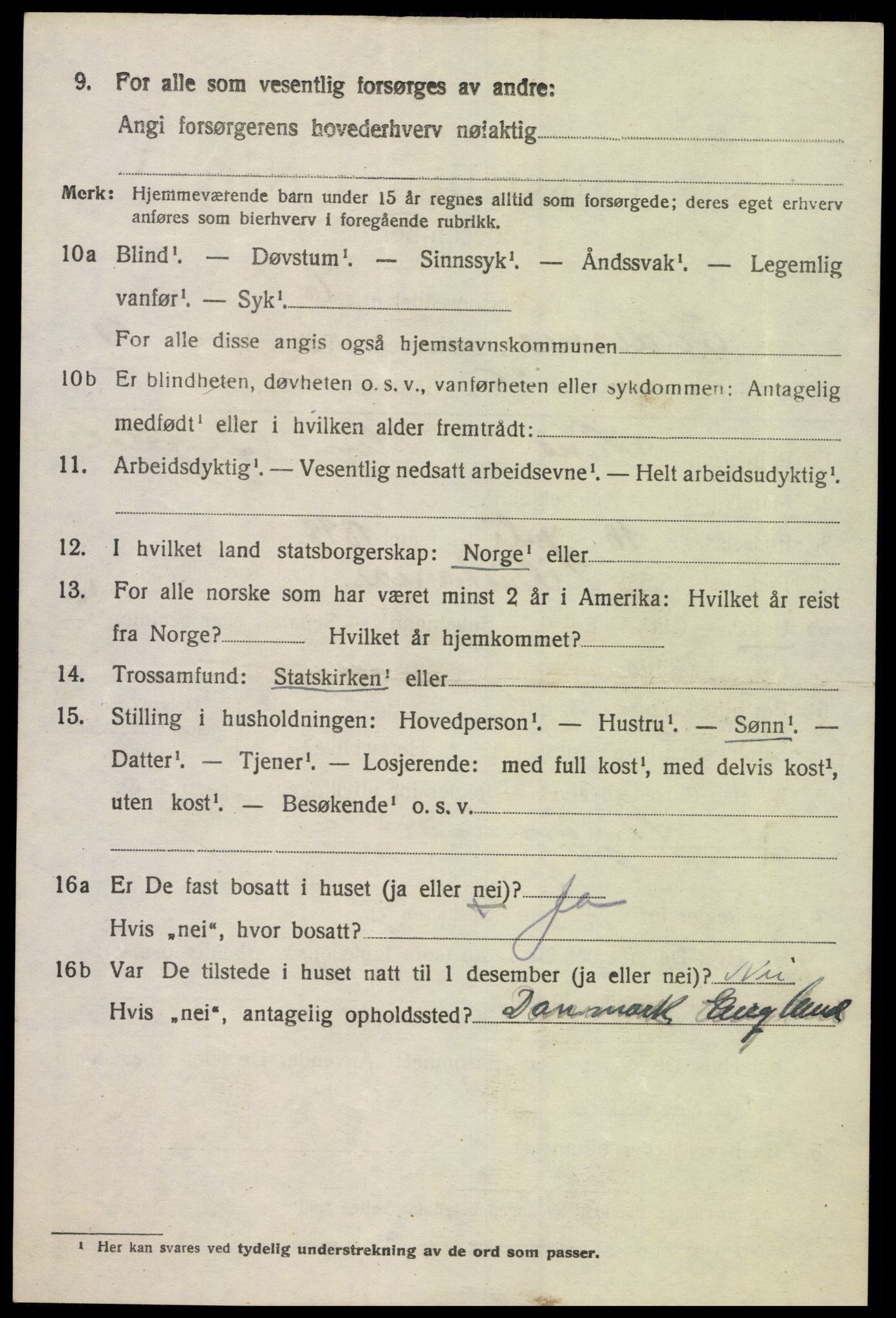 SAK, 1920 census for Oddernes, 1920, p. 6328