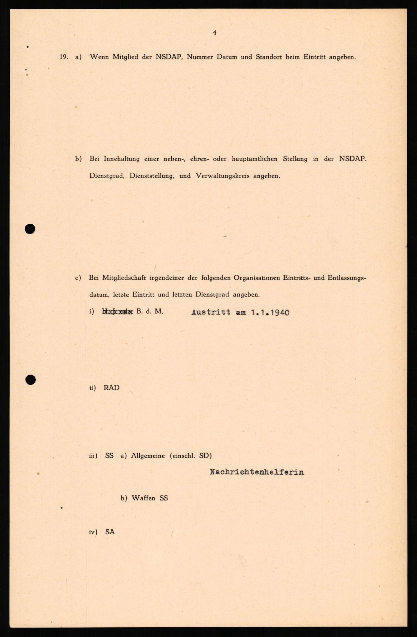 Forsvaret, Forsvarets overkommando II, RA/RAFA-3915/D/Db/L0014: CI Questionaires. Tyske okkupasjonsstyrker i Norge. Tyskere., 1945-1946, p. 5