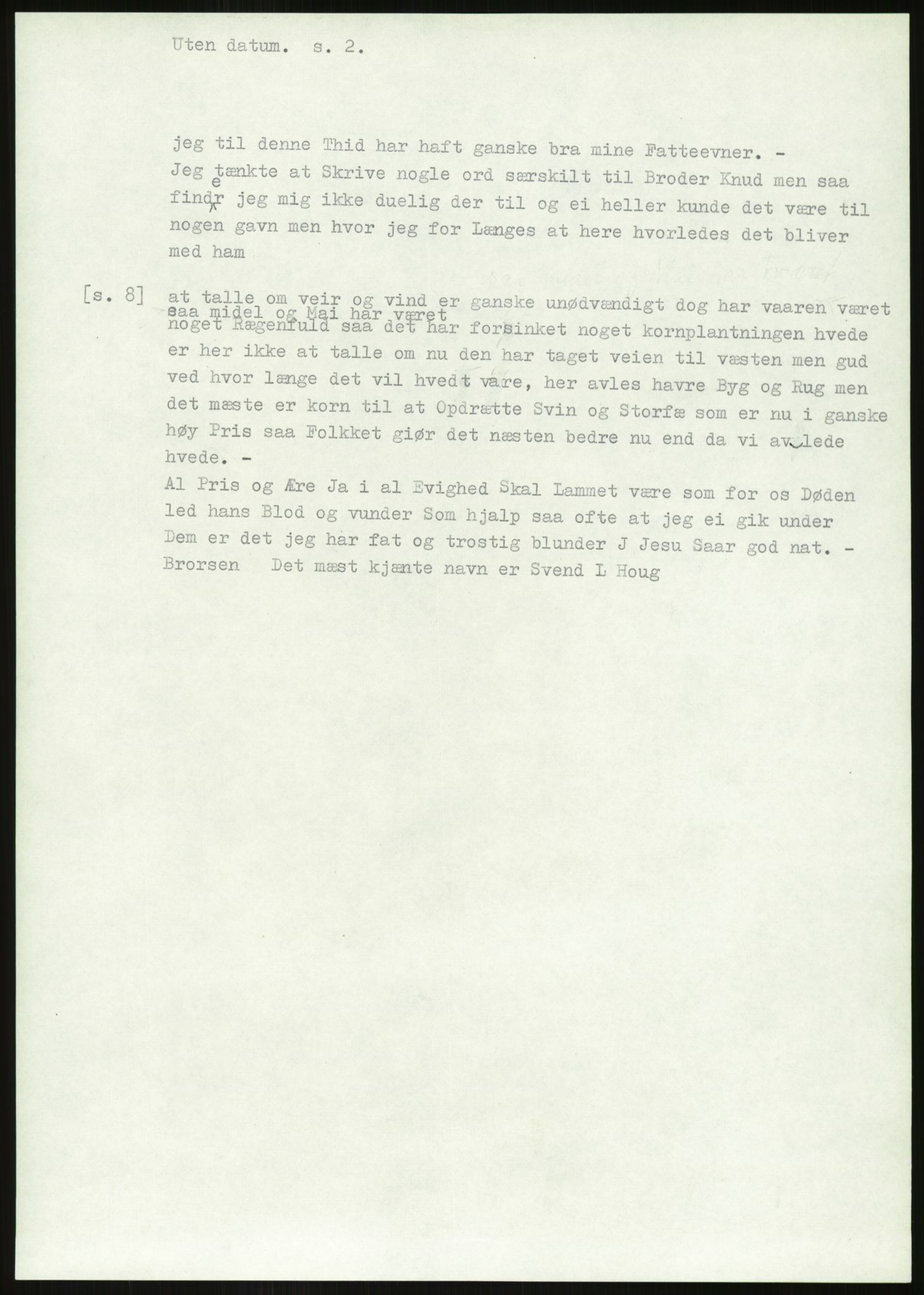 Samlinger til kildeutgivelse, Amerikabrevene, RA/EA-4057/F/L0019: Innlån fra Buskerud: Fonnem - Kristoffersen, 1838-1914, p. 181