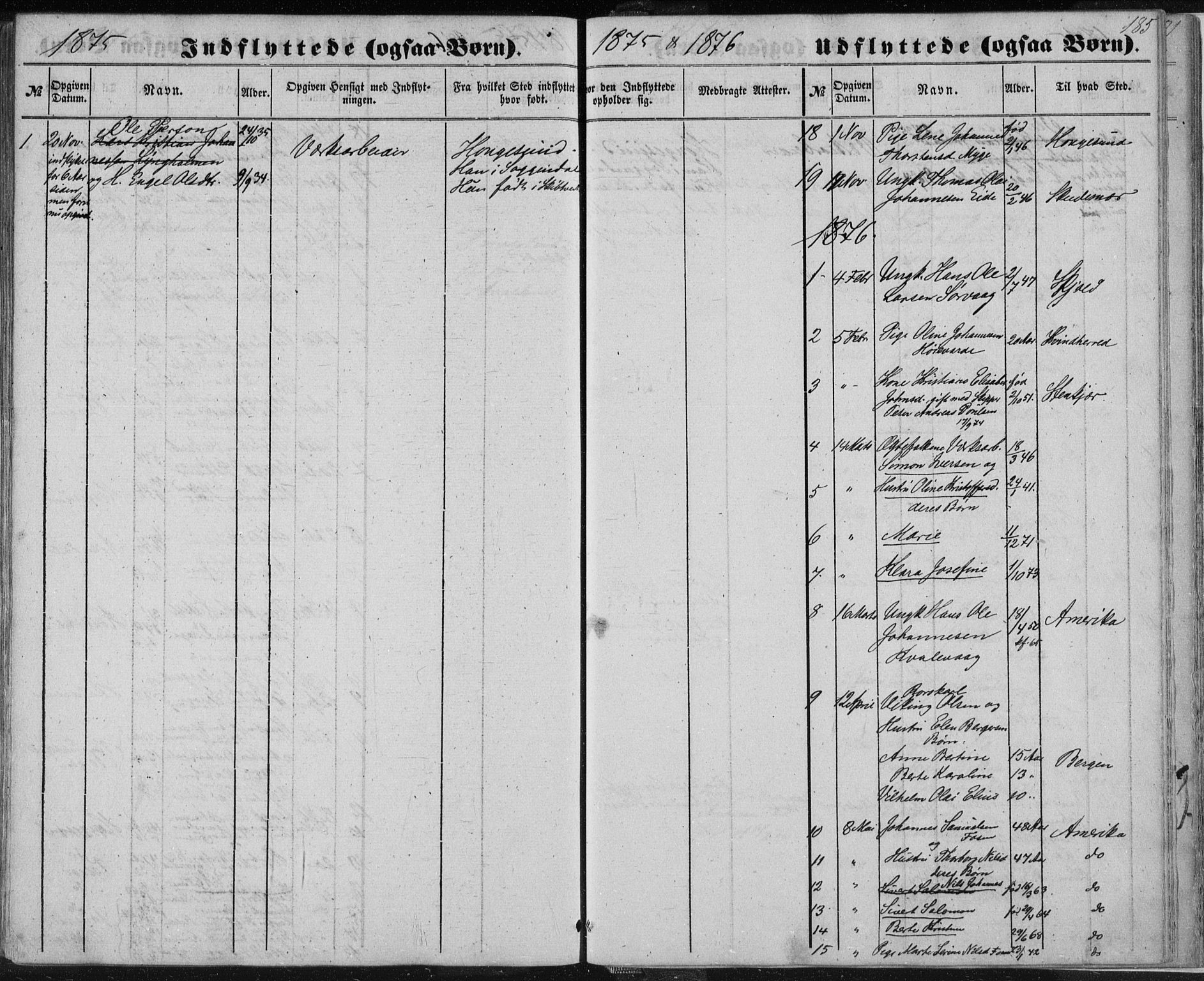 Avaldsnes sokneprestkontor, SAST/A -101851/H/Ha/Haa/L0010: Parish register (official) no. A 10, 1857-1876, p. 185