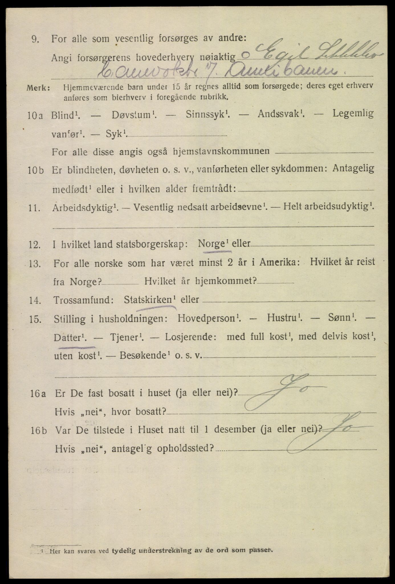 SAK, 1920 census for Arendal, 1920, p. 22331